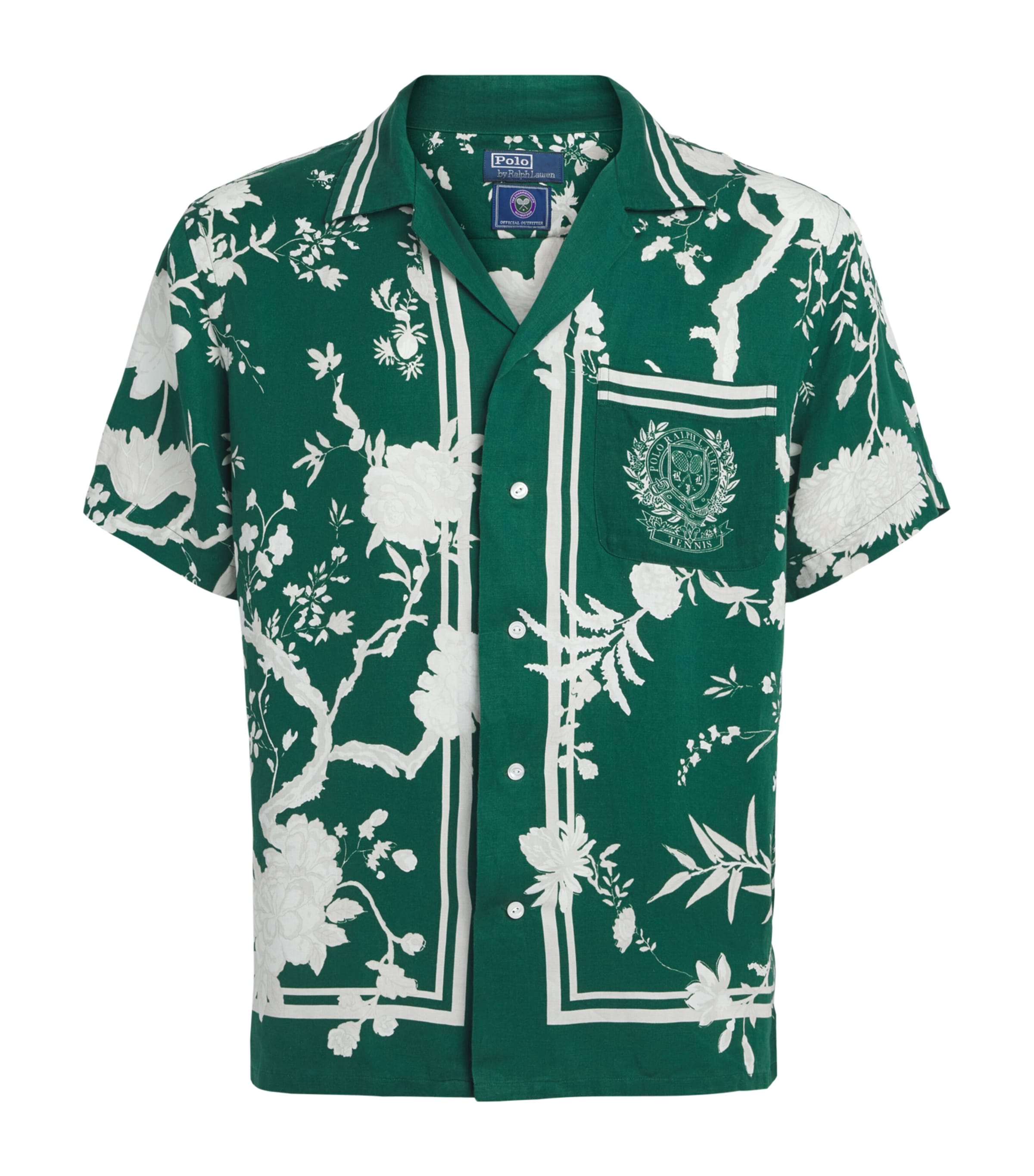 Polo Ralph Lauren Mens x Wimbledon Linen Printed Shirt Championship Floral