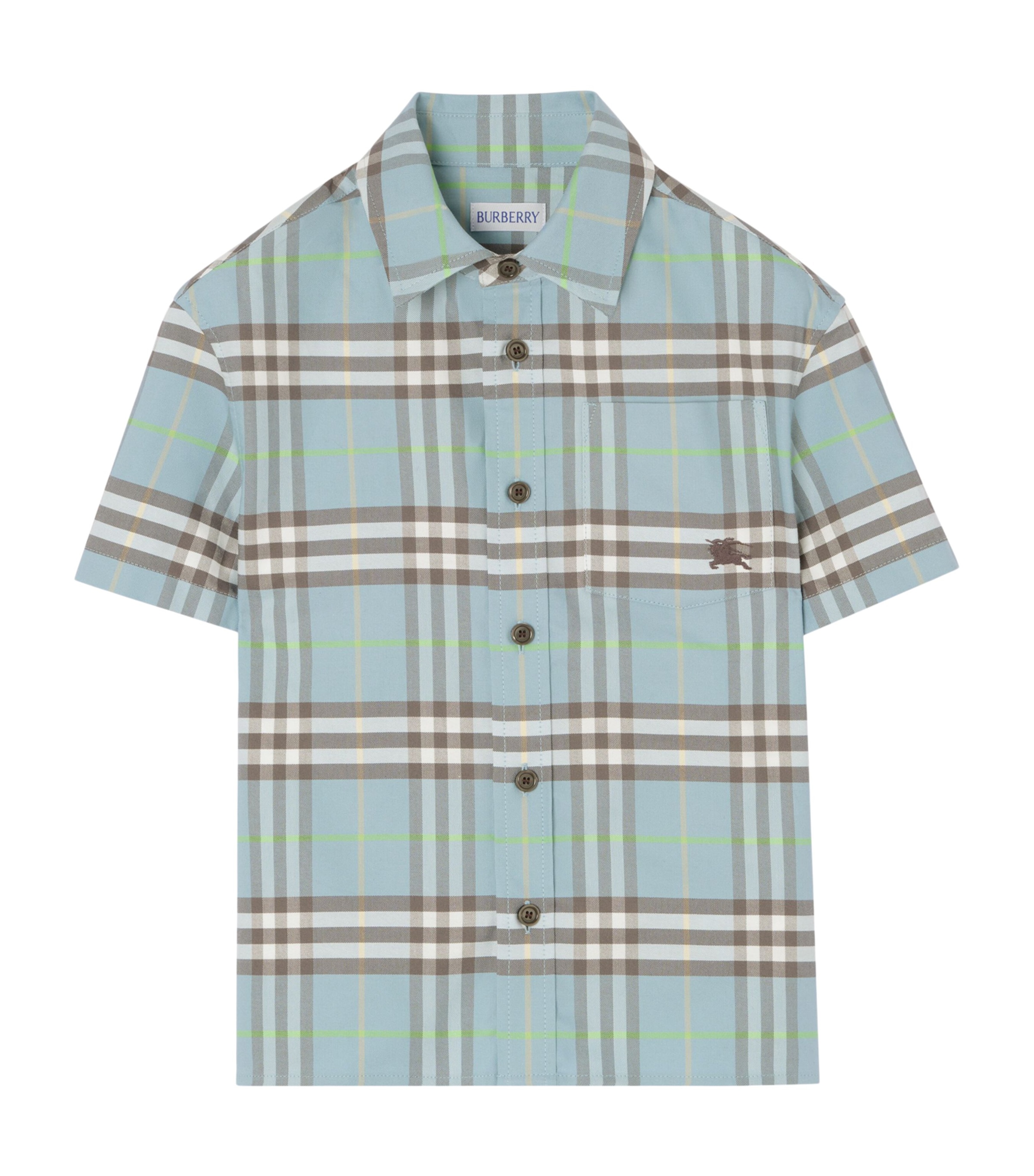 Burberry Kids Cotton Check Oxford Shirt (14 Years) Misty Blue Ip Check