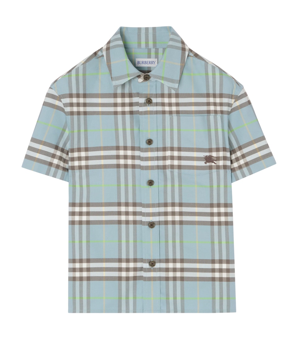 Burberry Kids Cotton Check Oxford Shirt (14 Years) Misty Blue Ip Check