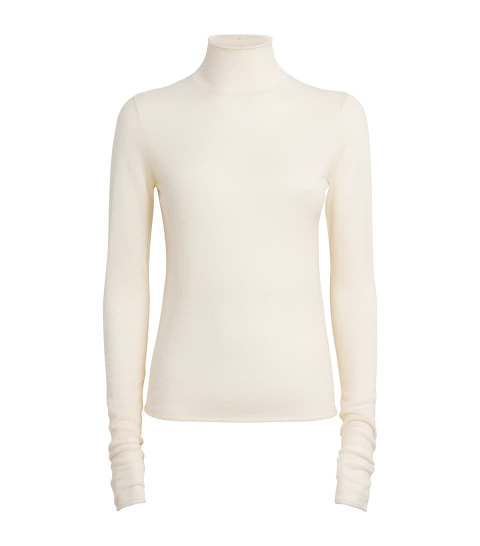 Cashmere Sheer Rollneck Top
