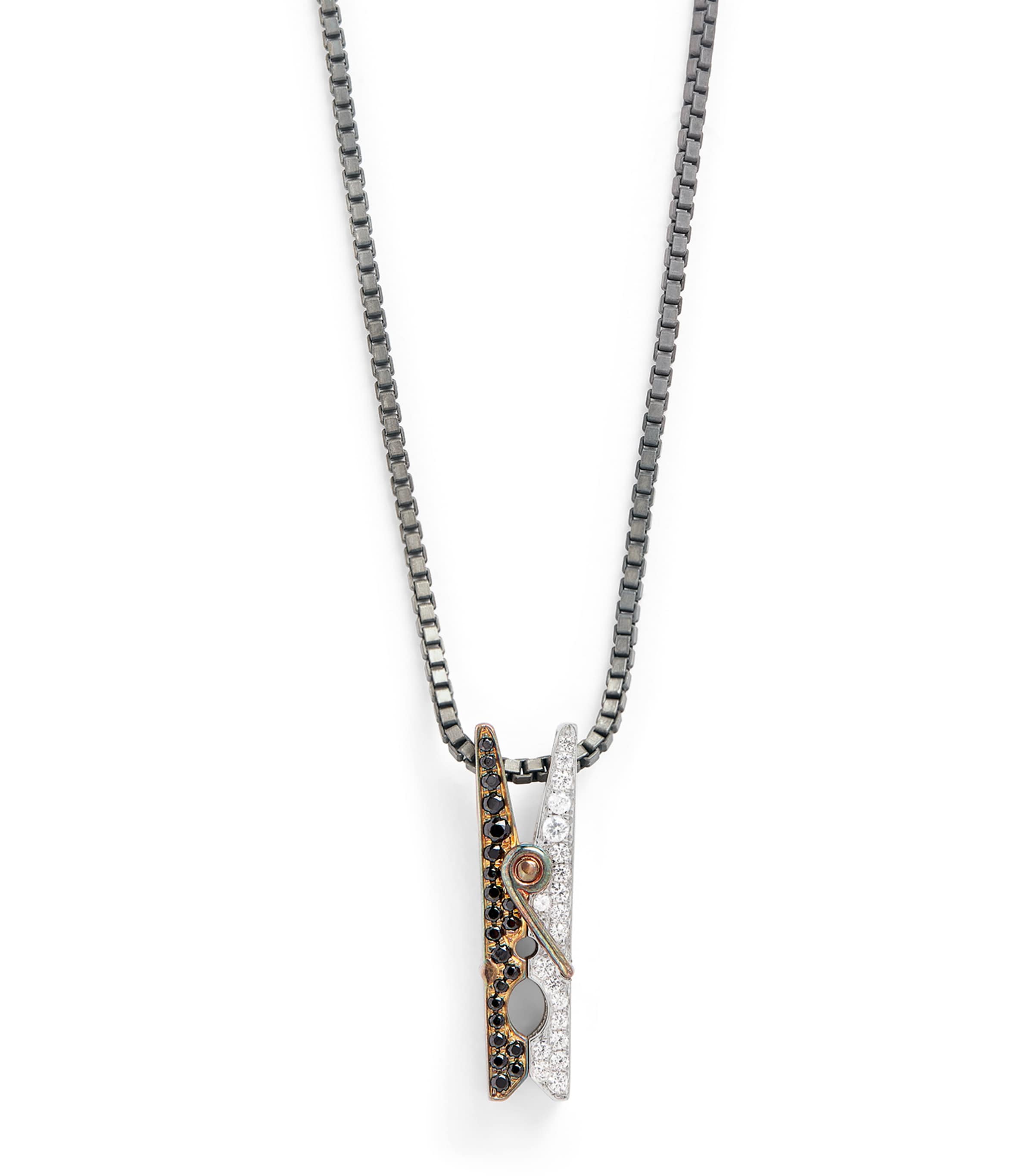 Rhodium-Plated Sterling Silver Mayfair Peg Necklace