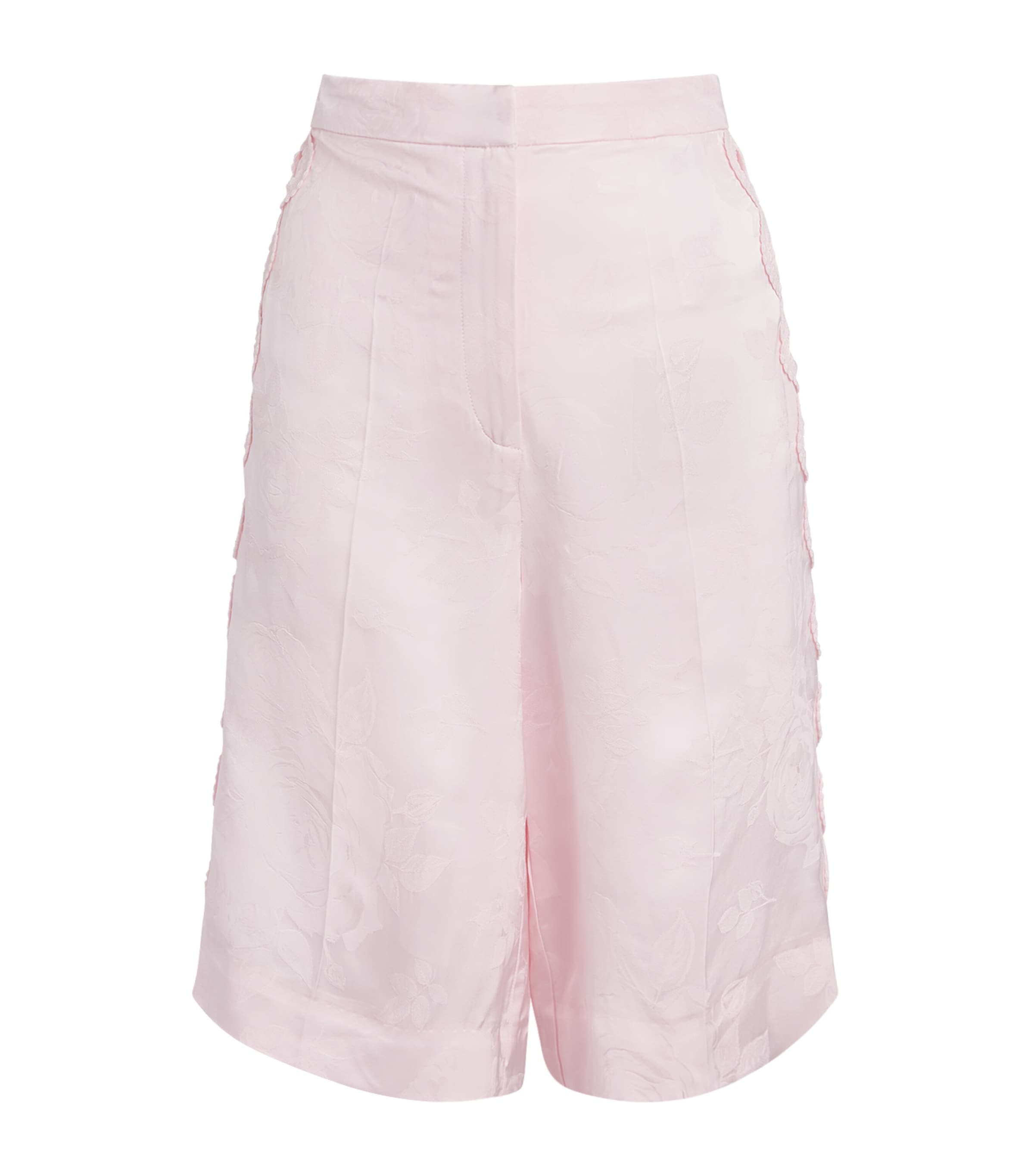 Sandro Paris Womens Floral Jacquard Bermuda Shorts Pink