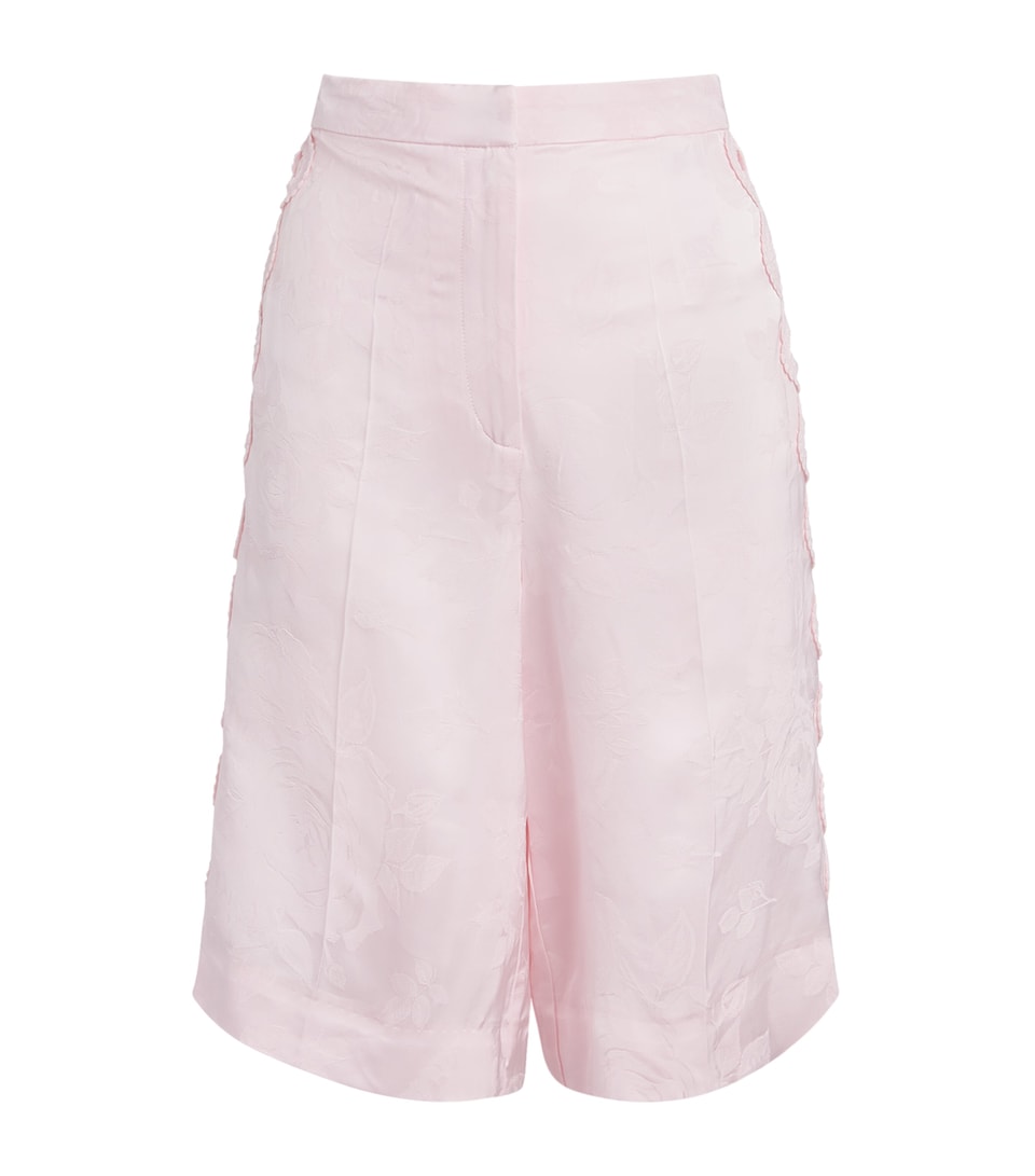 Sandro Paris Womens Floral Jacquard Bermuda Shorts Pink