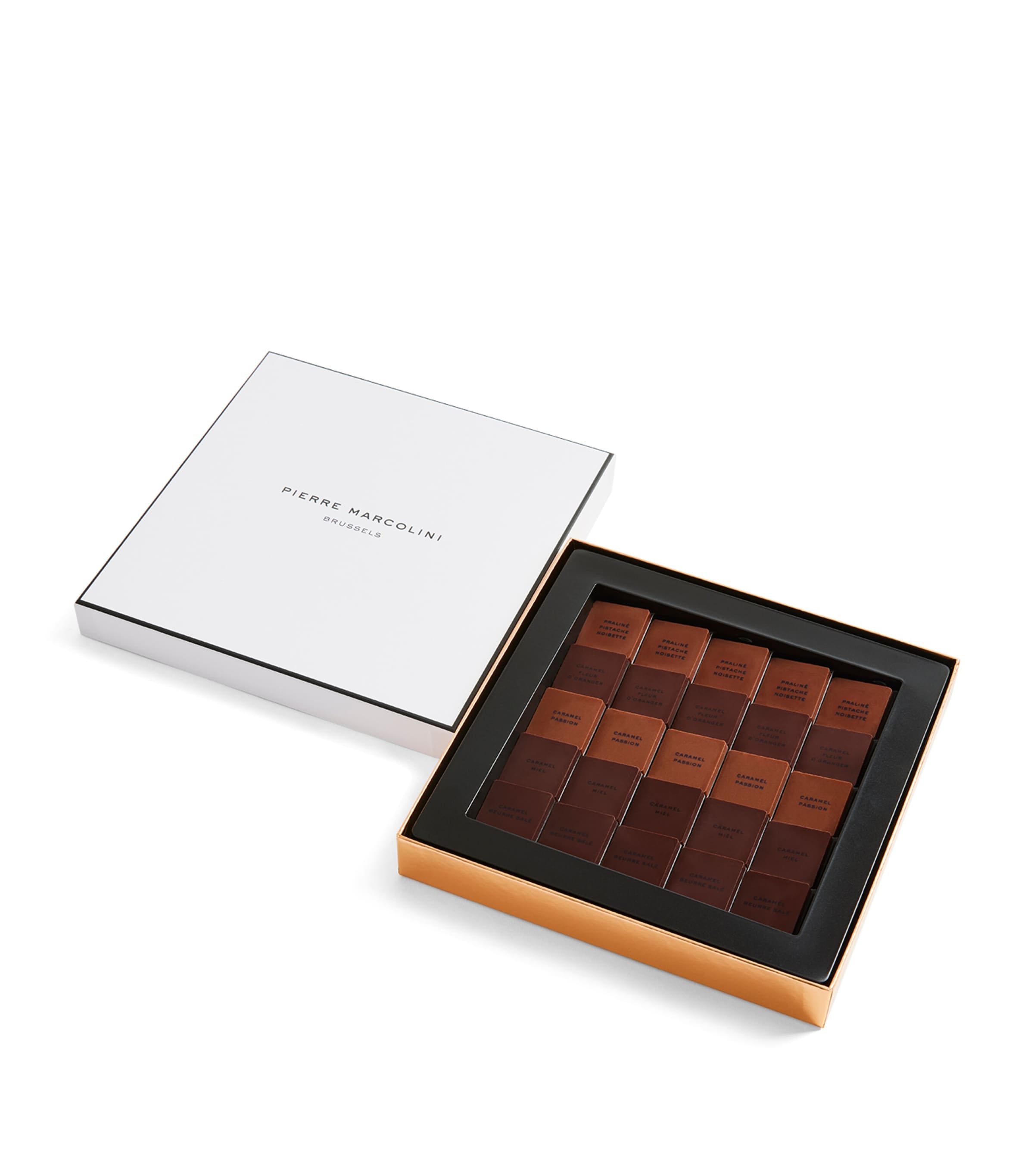 Pierre Marcolini Milk and Dark Chocolate 25-Piece Palets Fins Selection Box (100g)