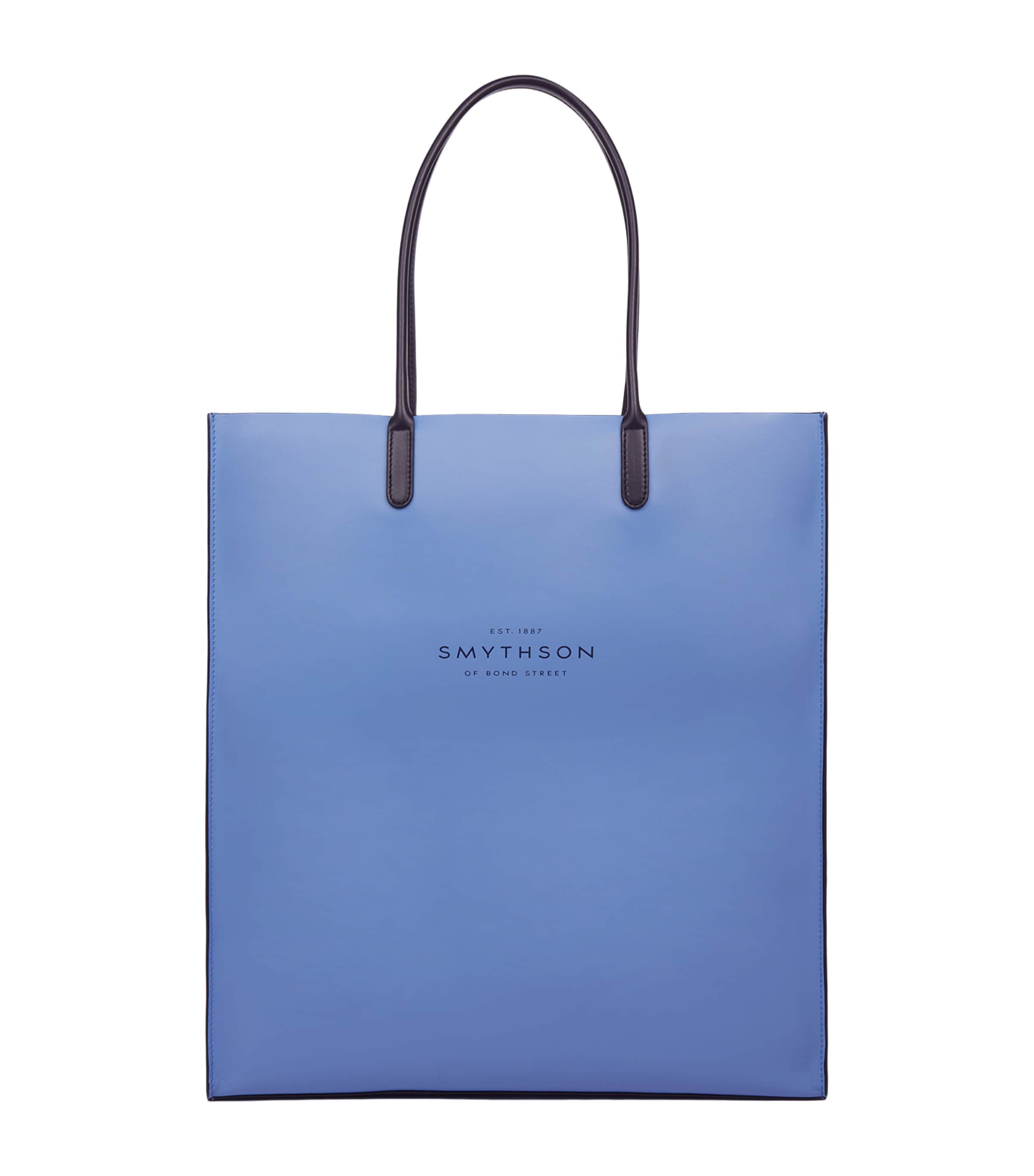 Smythson Mini Leather Kingly Tote Bag Smythson Blue