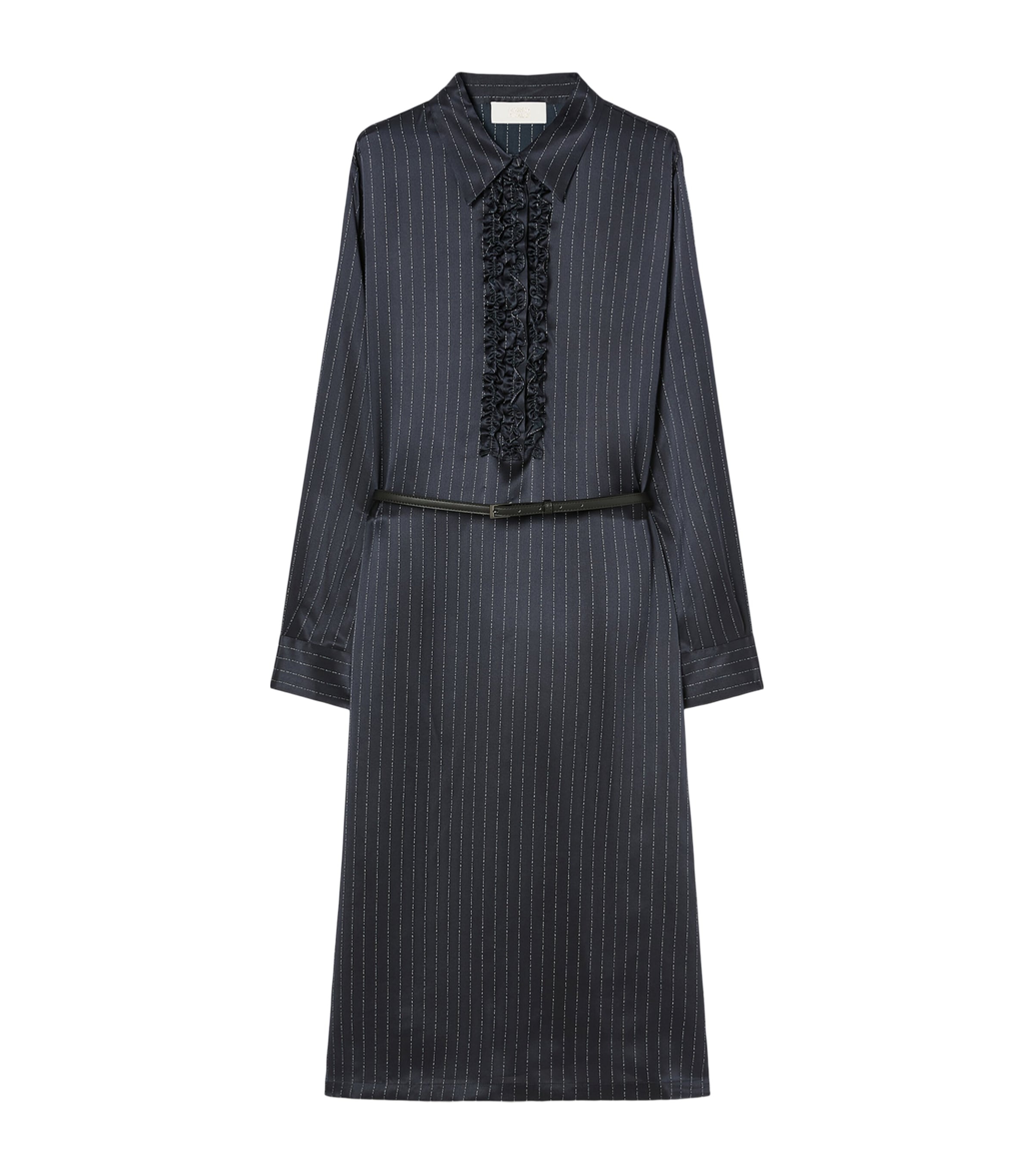Marina Rinaldi Womens Silk Pinstripe Midi Dress Midnightblue