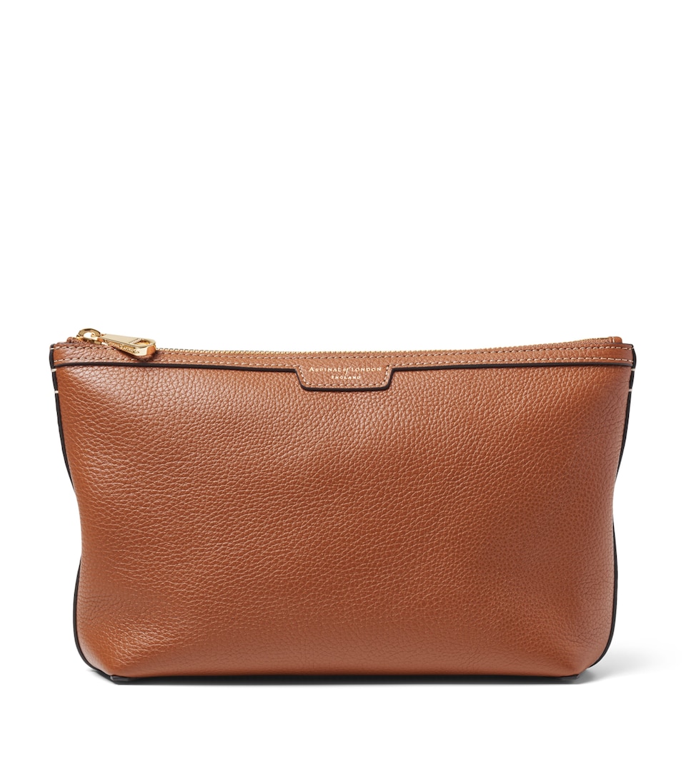Aspinal Of London Leather Hudson Toiletry Bag Tan