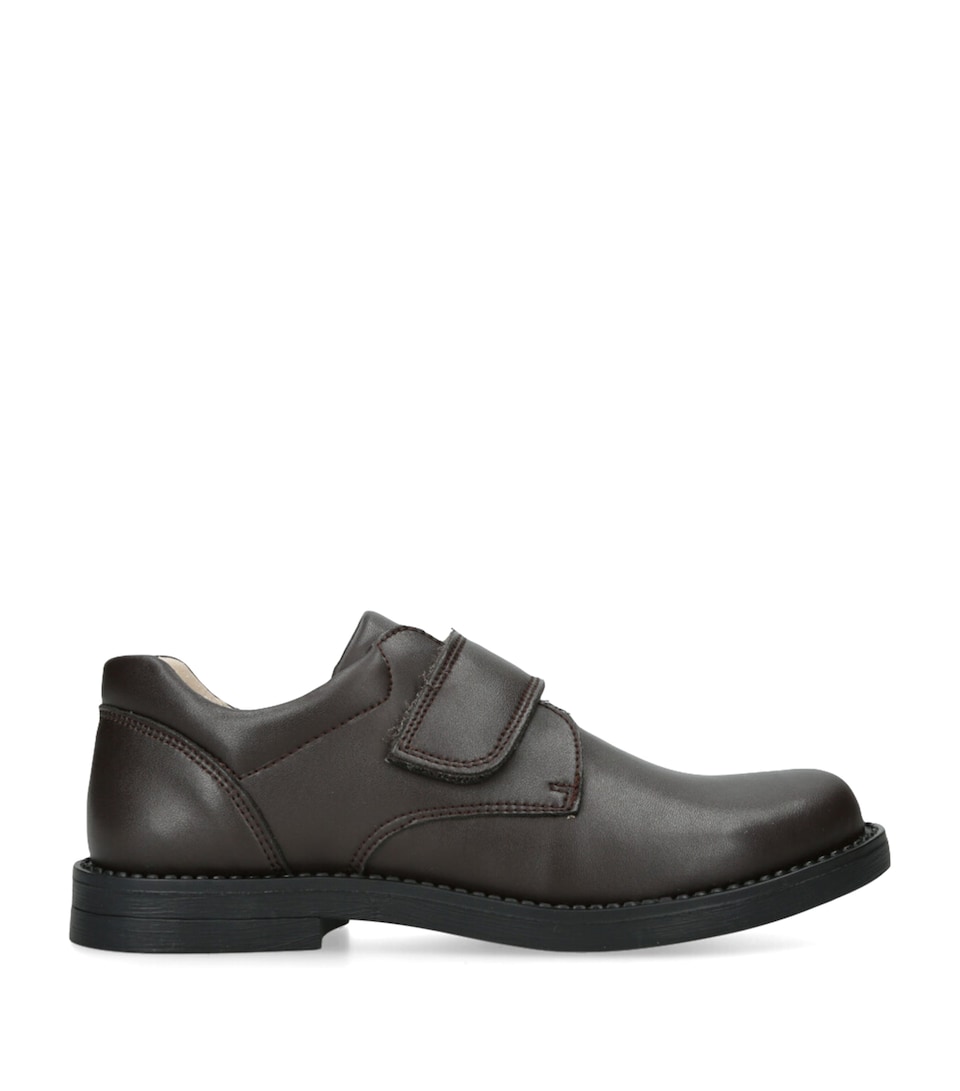 Trotters Leather George School Shoes Dark Brown