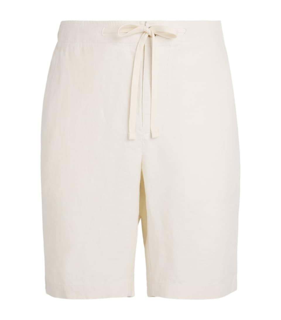 Vince Mens Linen Drawstring Shorts Bone