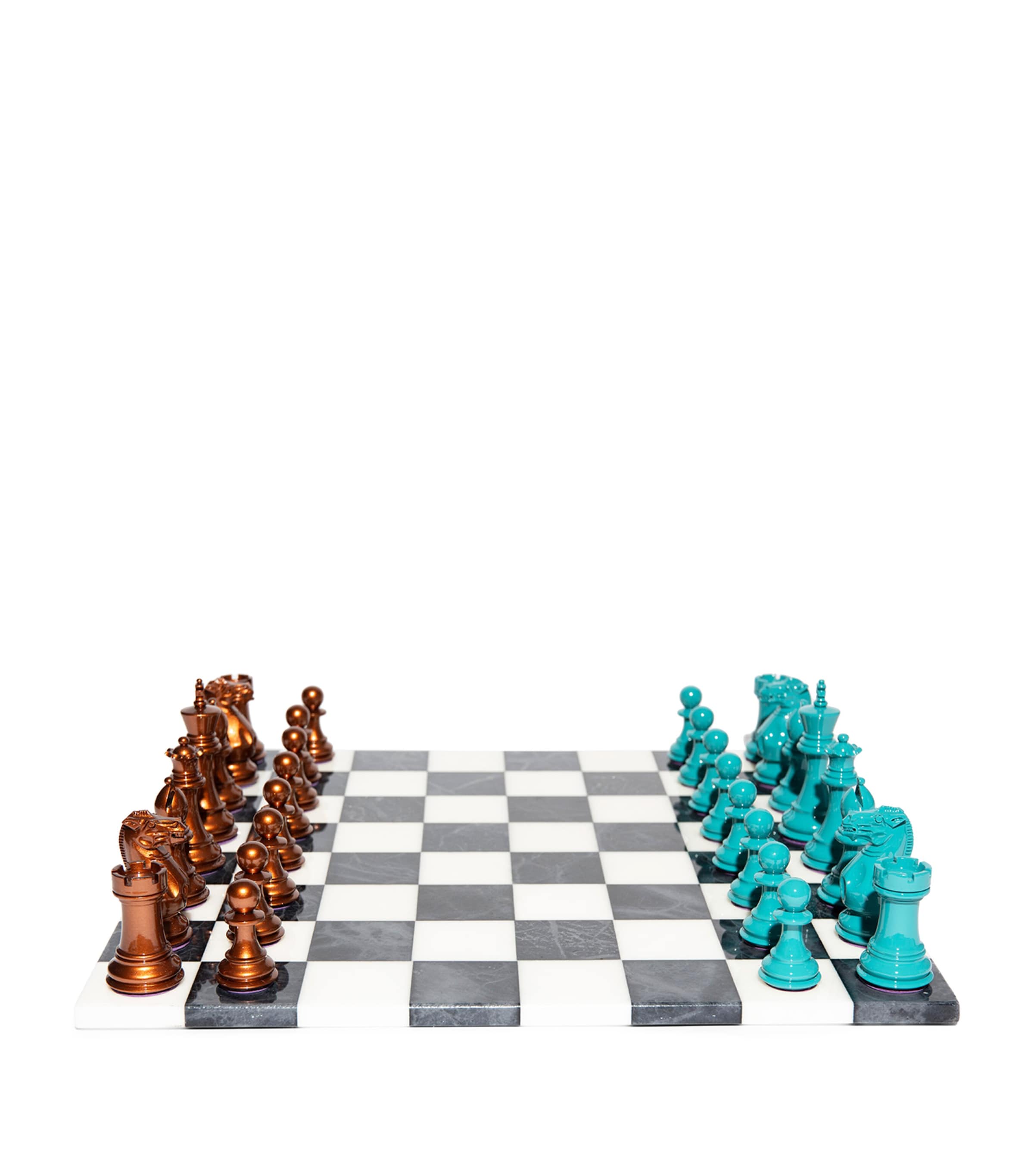 Alabaster-Board Bold Chess Set