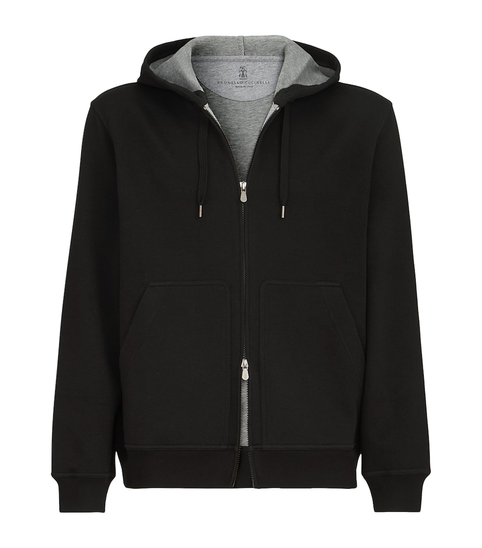 Brunello Cucinelli Mens Cotton-Cashmere-Silk Hoodie