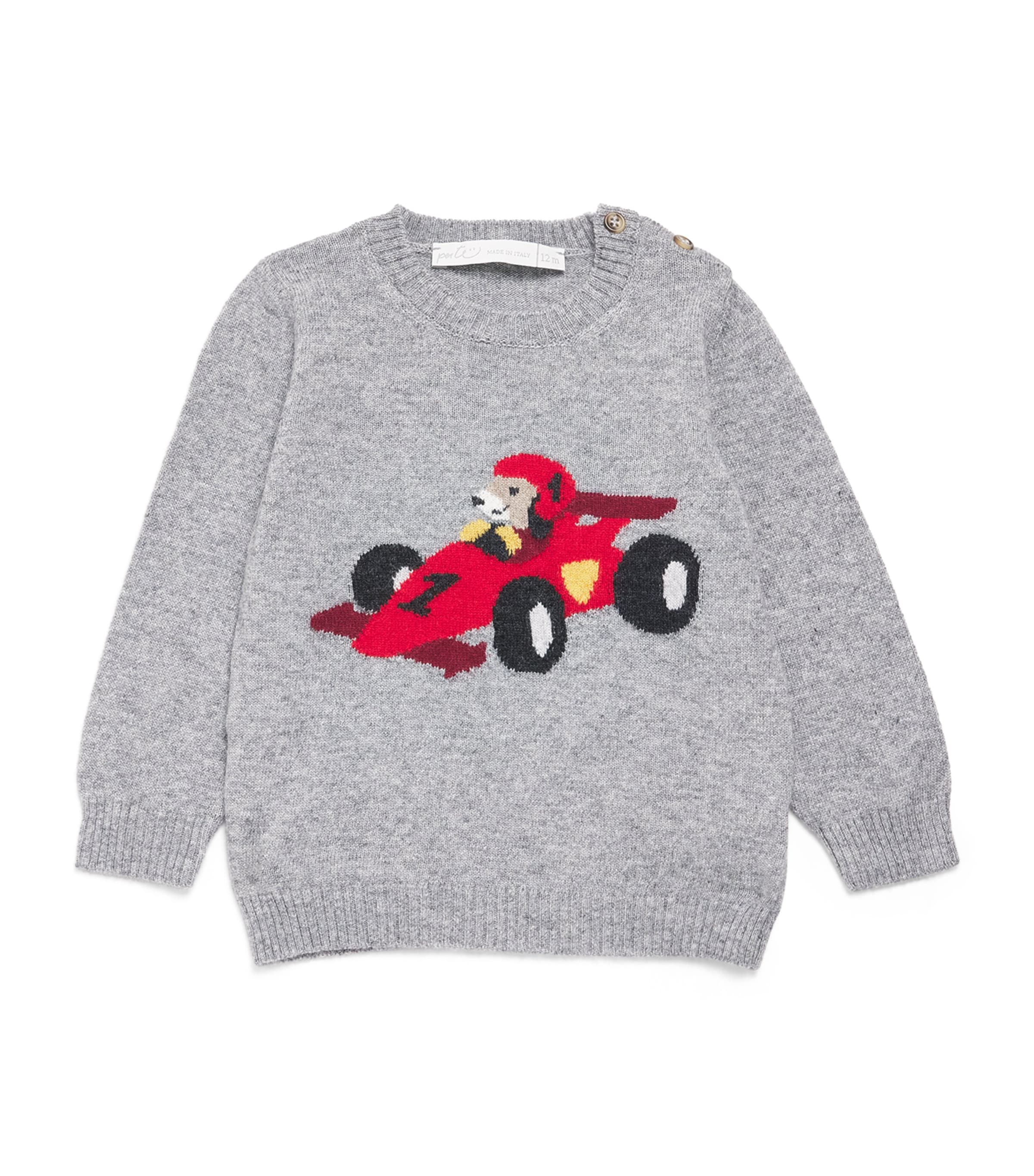 Per Te Car Sweater (3 Months-4 Years) Grigio