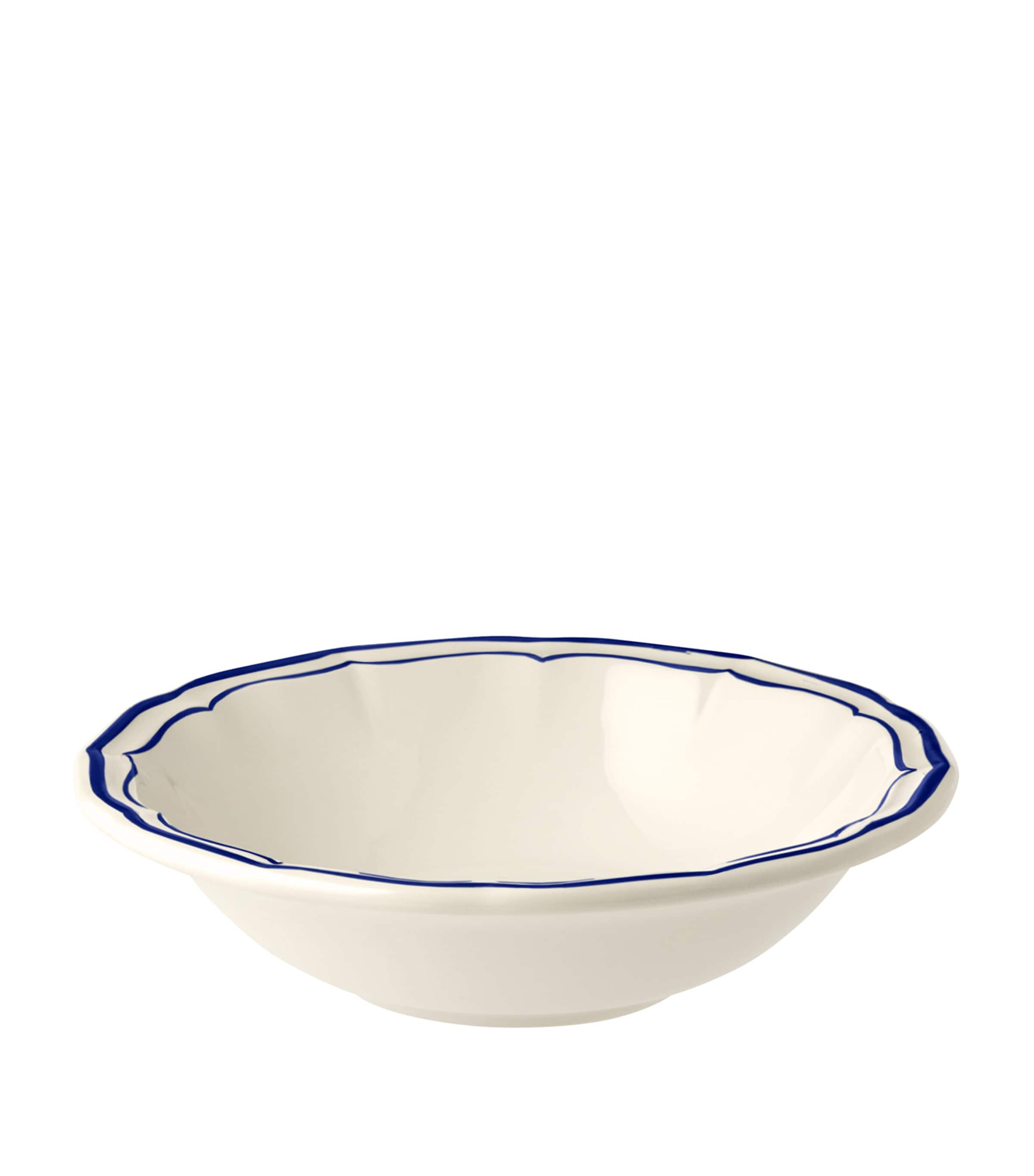 Gien Filet Cobalt Cereal Bowls (Set of 4) White, Blue