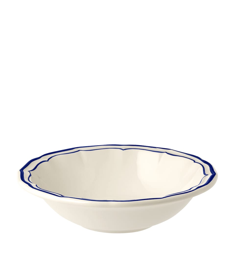 Gien Filet Cobalt Cereal Bowls (Set of 4) White, Blue