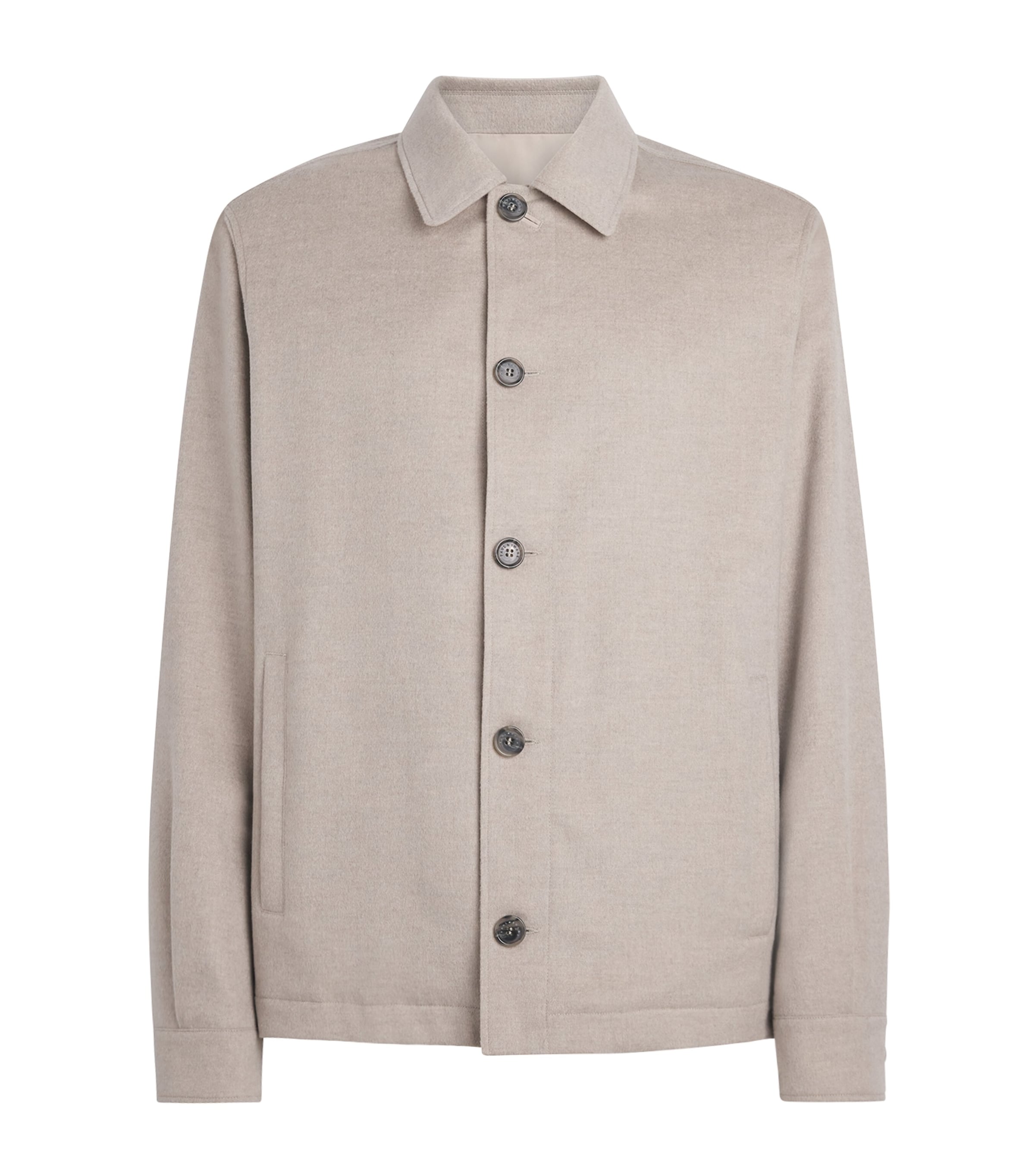 Paul & Shark Mens Reversible Cashmere-Technical Overshirt Beige