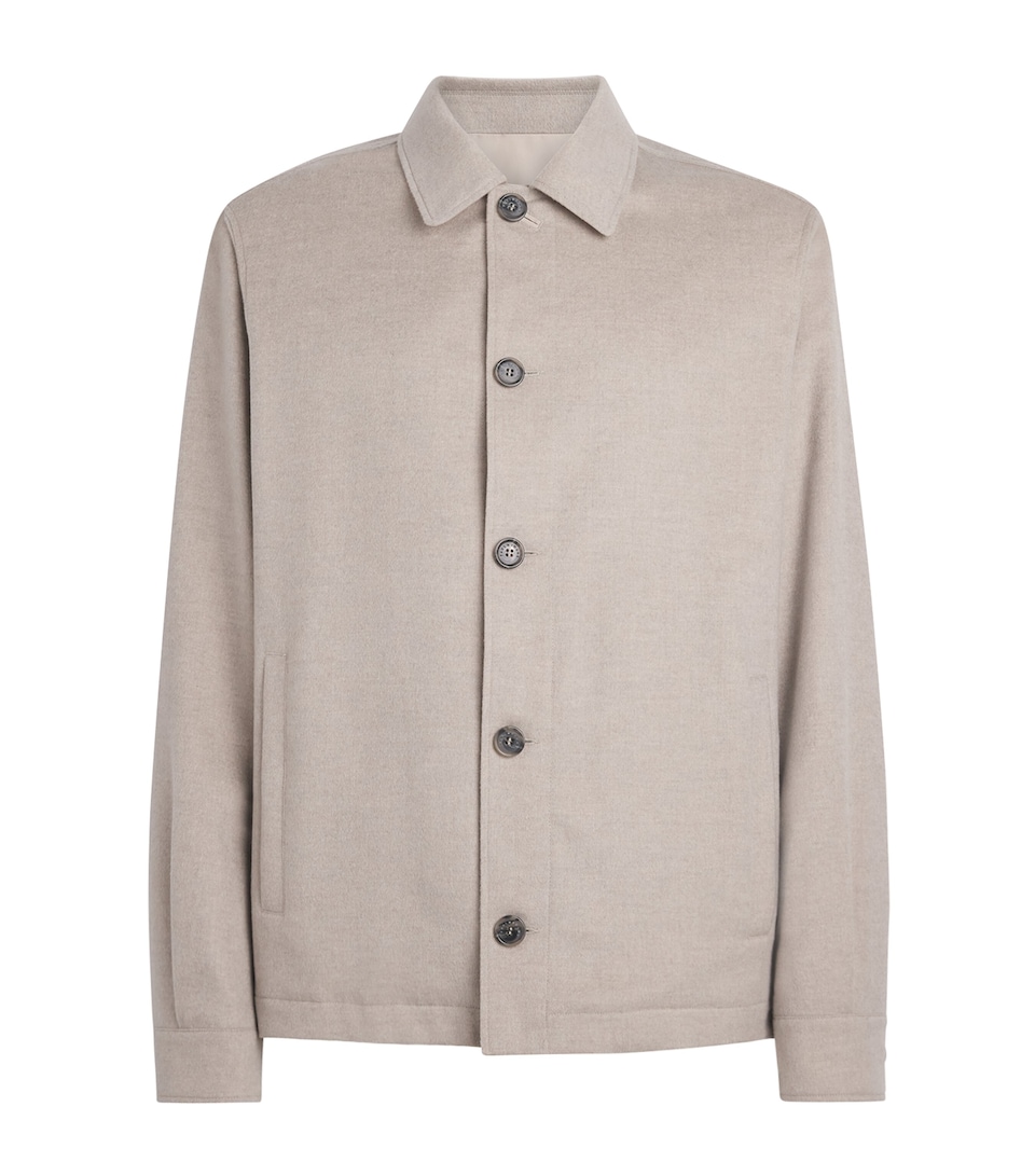 Paul & Shark Mens Reversible Cashmere-Technical Overshirt Beige