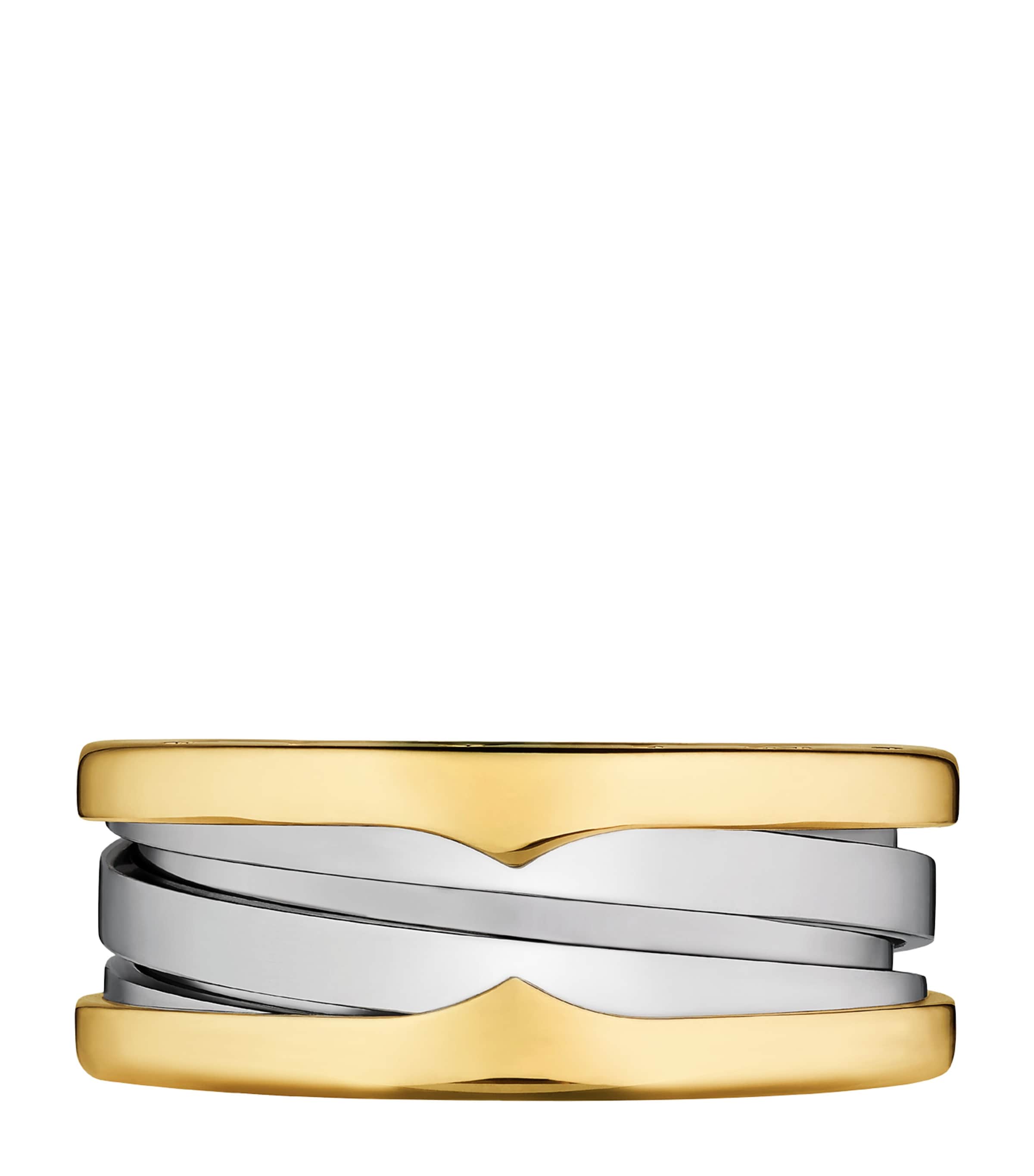 Bvlgari Yellow Gold and Stainless Steel B.zero1 Two-Band Ring Yellow Gold & Steel