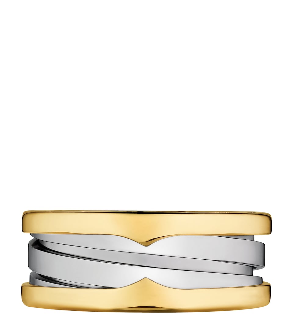 Bvlgari Yellow Gold and Stainless Steel B.zero1 Two-Band Ring Yellow Gold & Steel