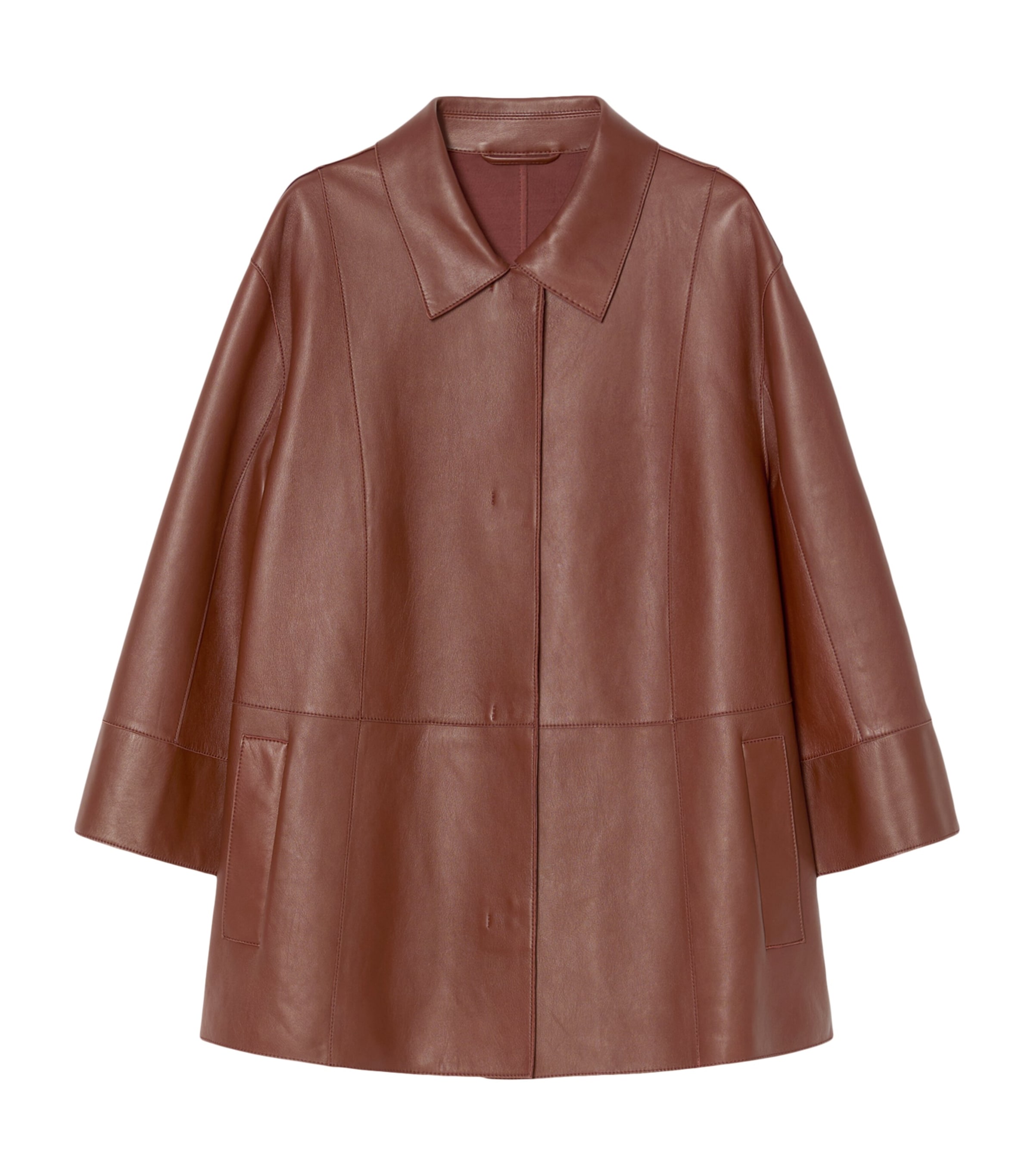 Marina Rinaldi Womens Leather Jacket Brick Red