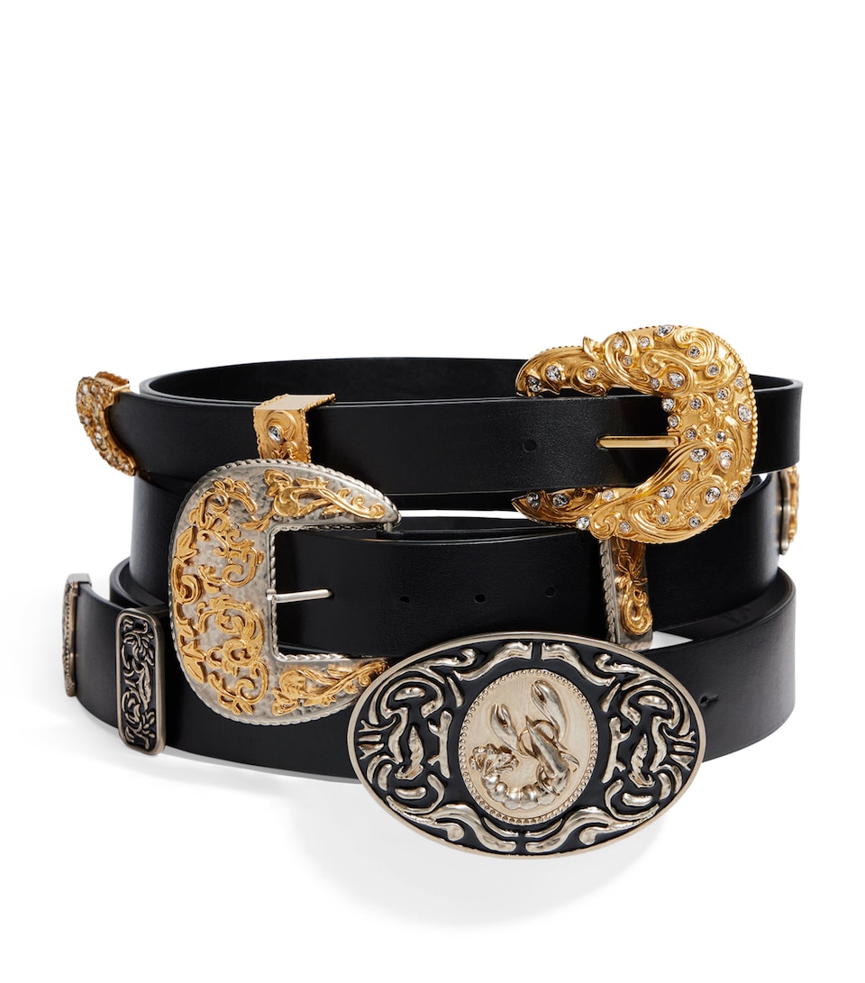 Leather Triple Western Belt