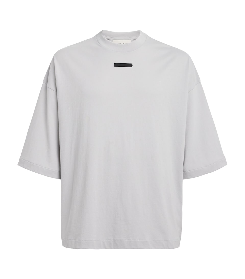 FEAR OF GOD ESSENTIALS Mens Cotton Boxy Merch T-Shirt Overcast