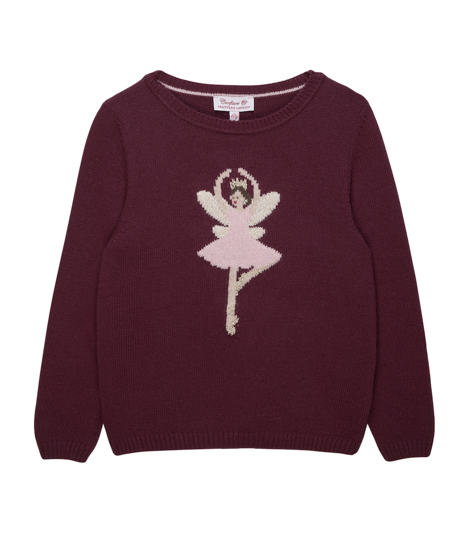 Trotters Wool-Blend Fairy Sweater (6-11 Years) Claret