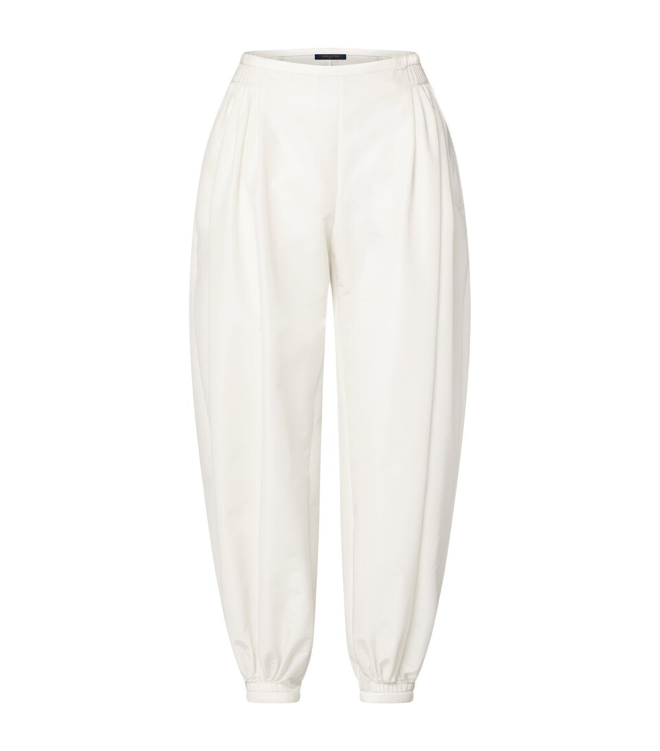 LOUIS VUITTON Womens Cotton Poplin Balloon Trousers Milk White