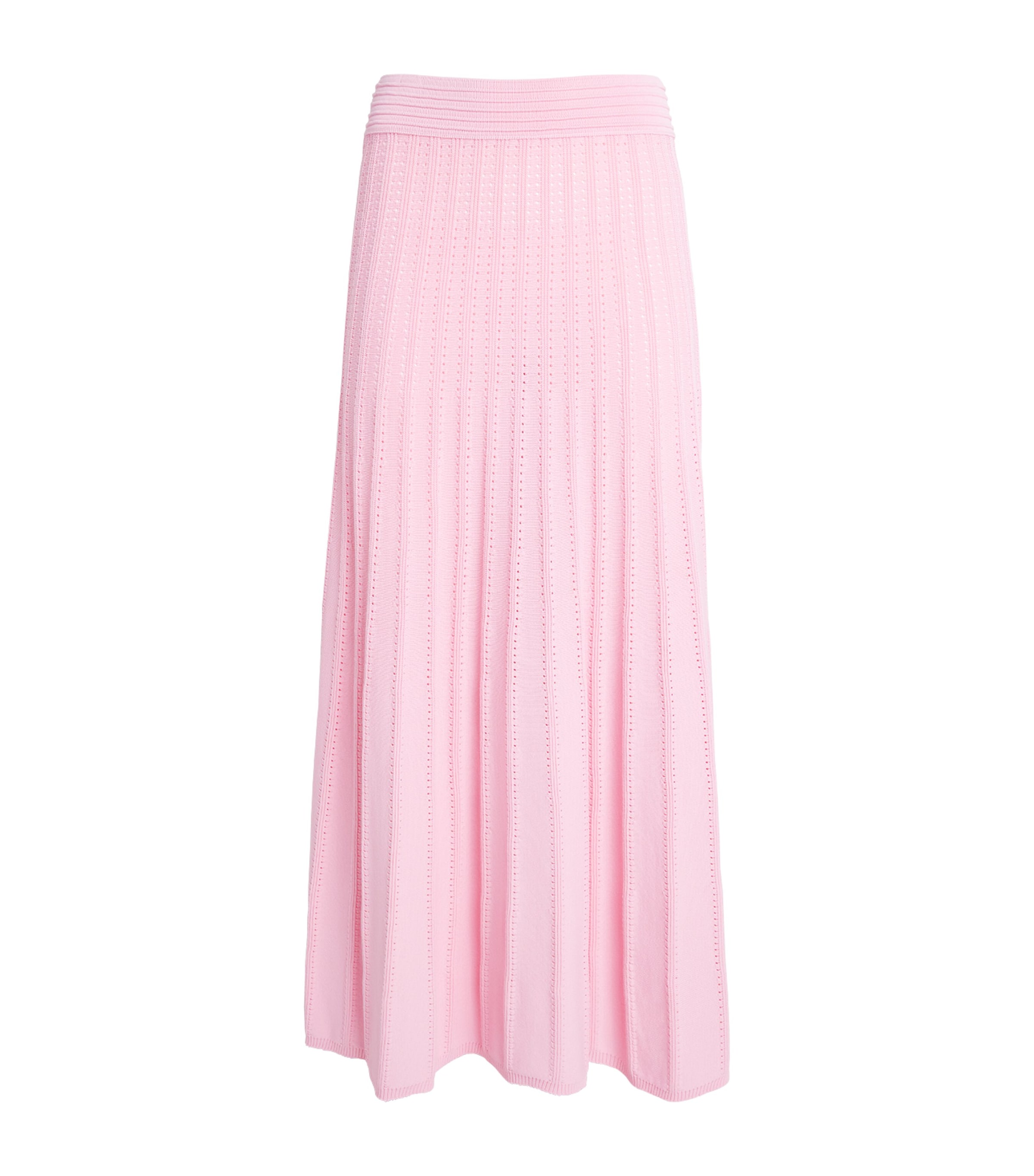 Edeline Lee Womens Pointelle-Knit Dora Midi Skirt Pink