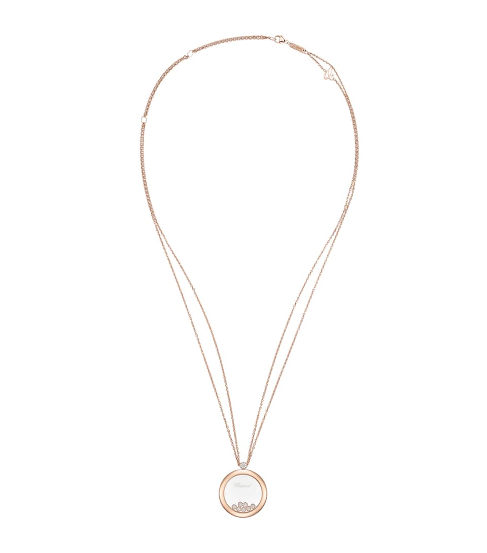 Rose Gold and Diamond Happy Diamonds Icons Pendant Necklace
