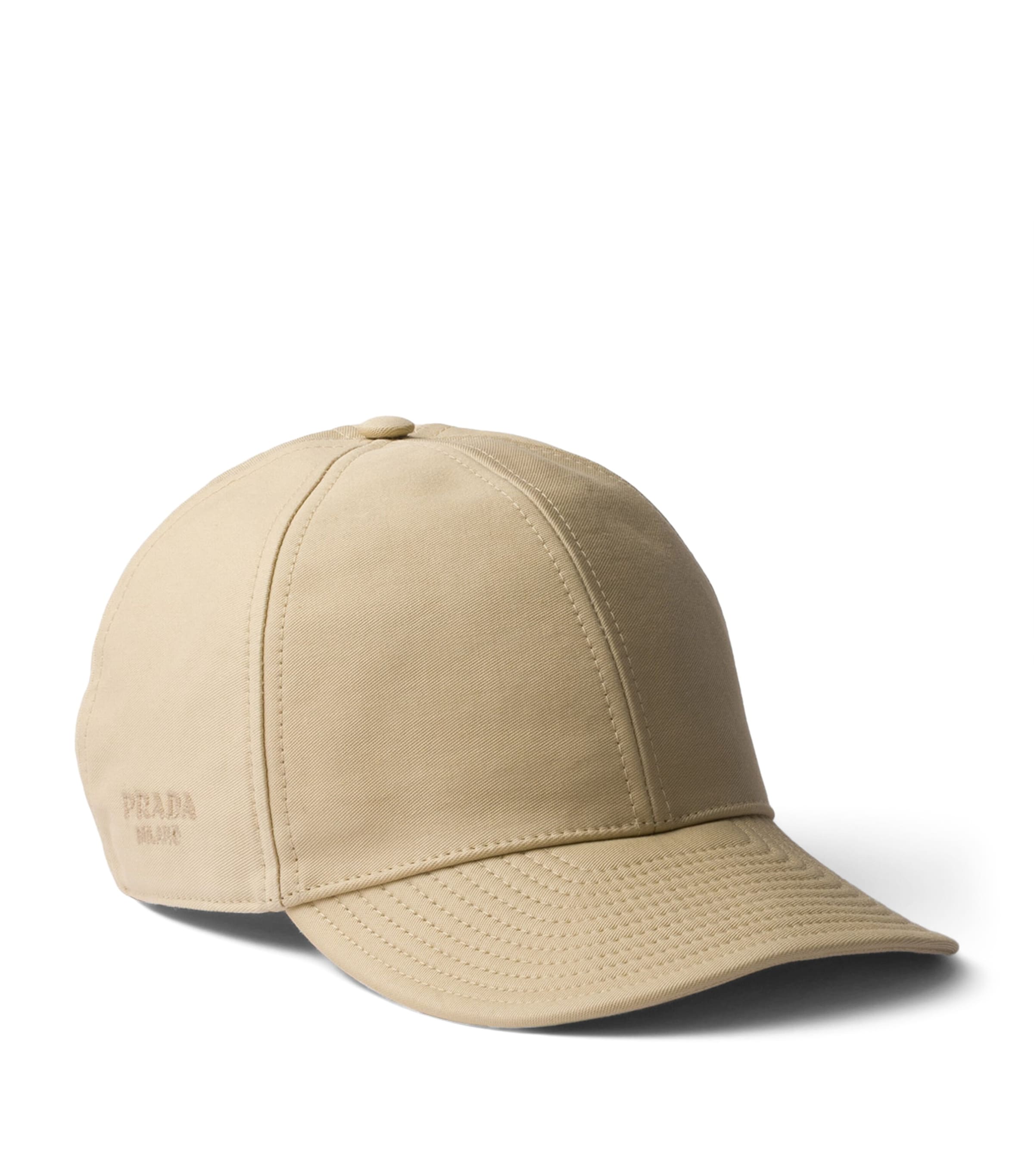 Prada Old Cotton Satin Baseball Cap Neutral