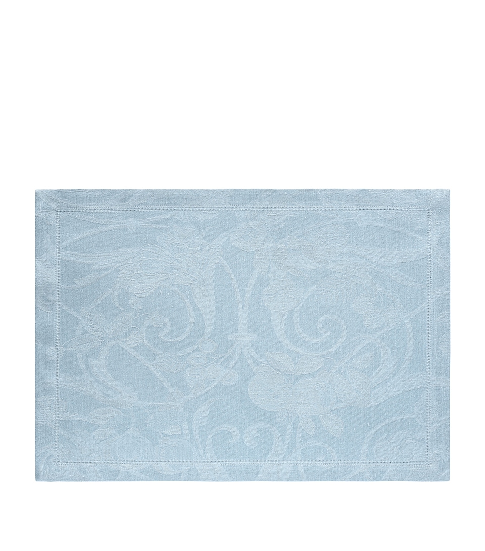 Le Jacquard Français Linen Damask Tivoli Placemat (50cm x 38cm) Blue