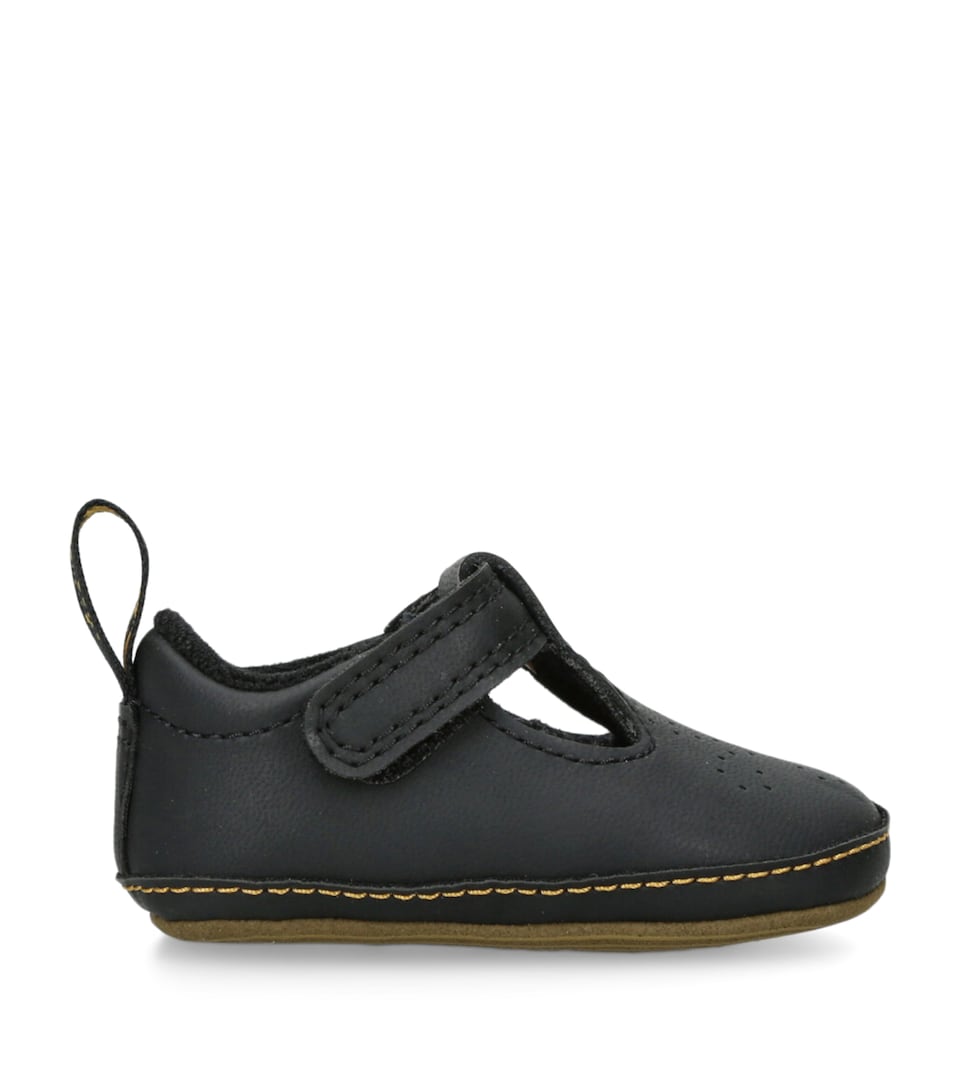 Leather Polley T-Bar Crib Shoes