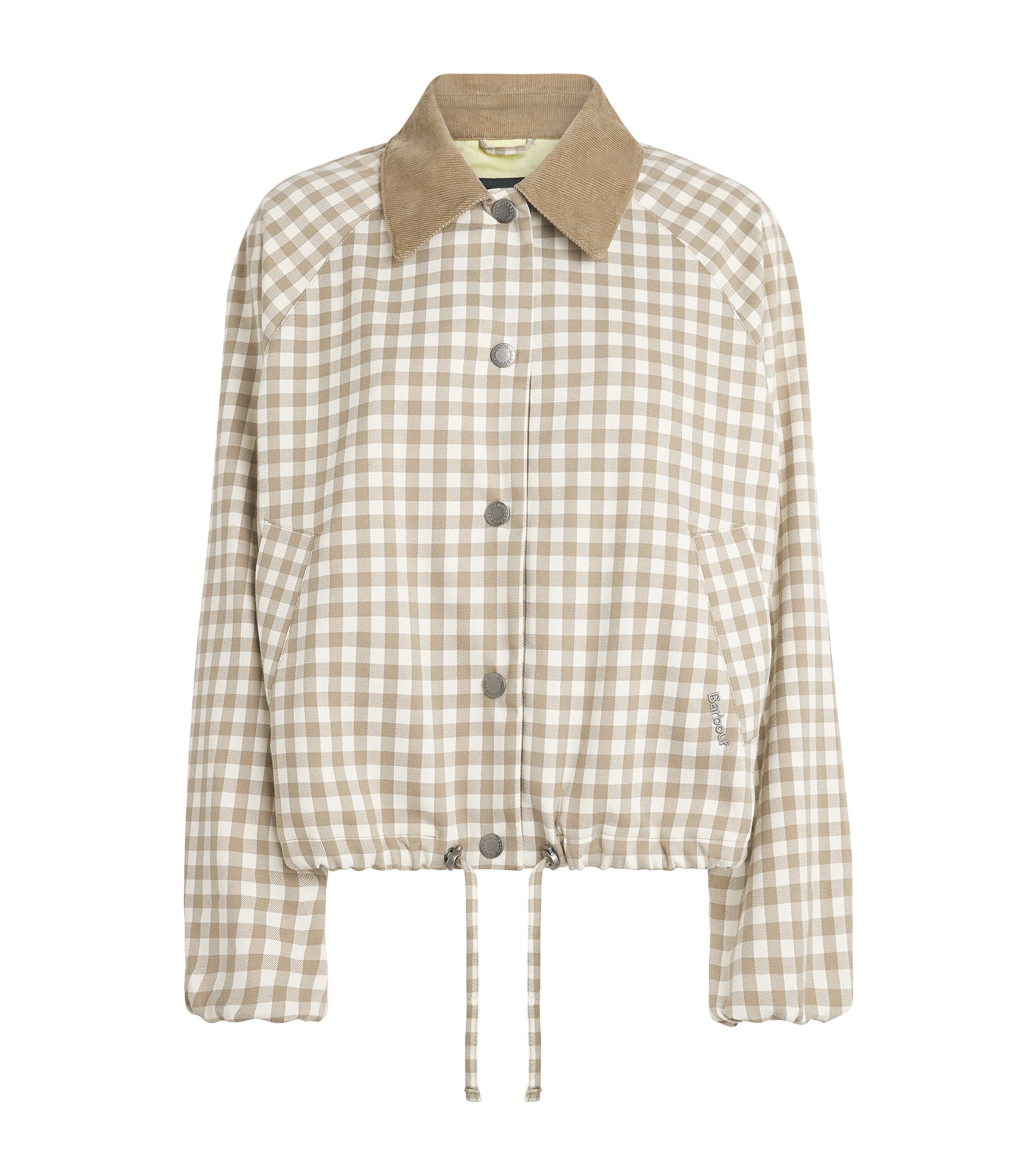 Barbour Womens Gingham Ovingham Jacket Sand Neutral