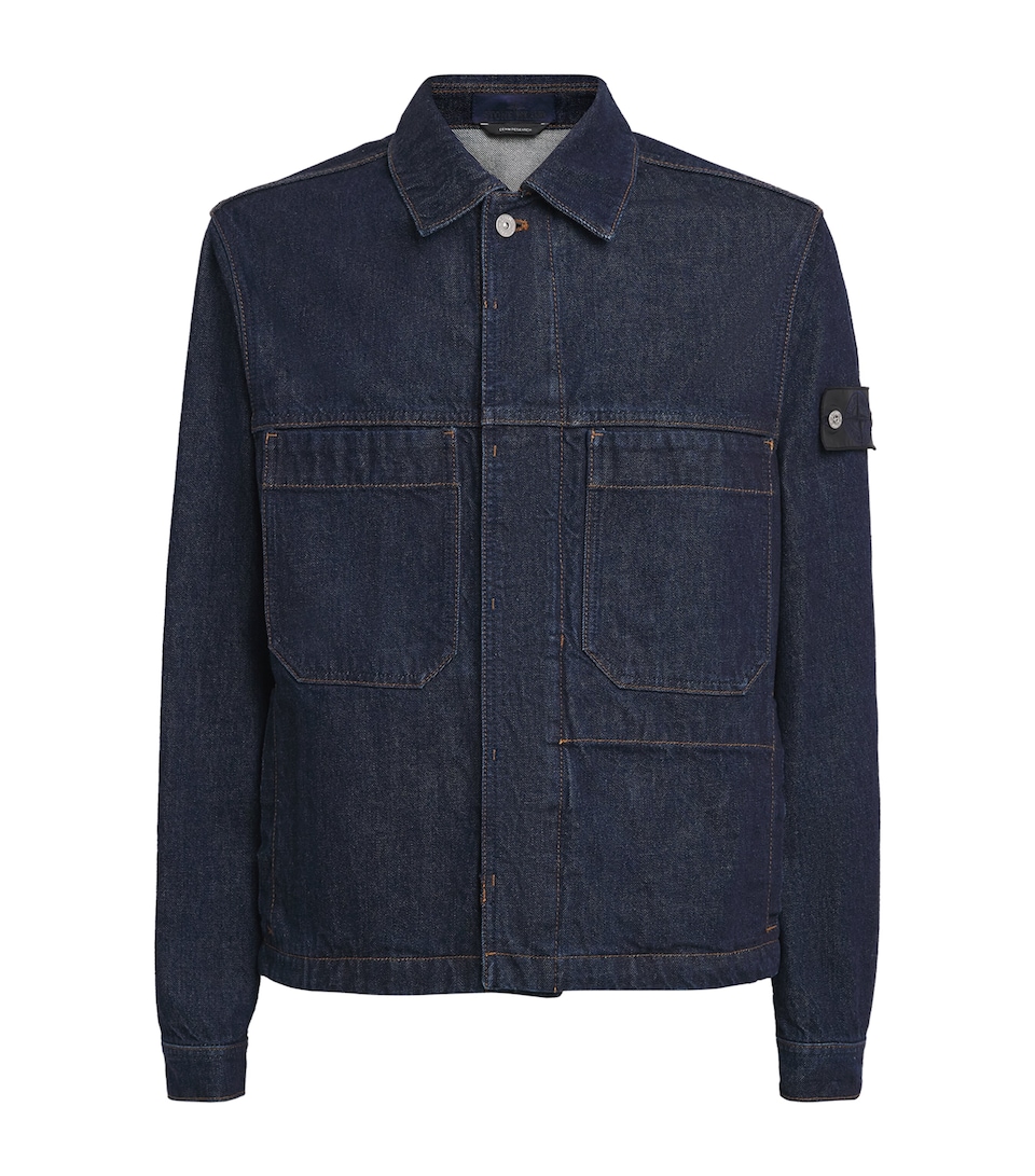 Stone Island Mens Denim Biker Jacket