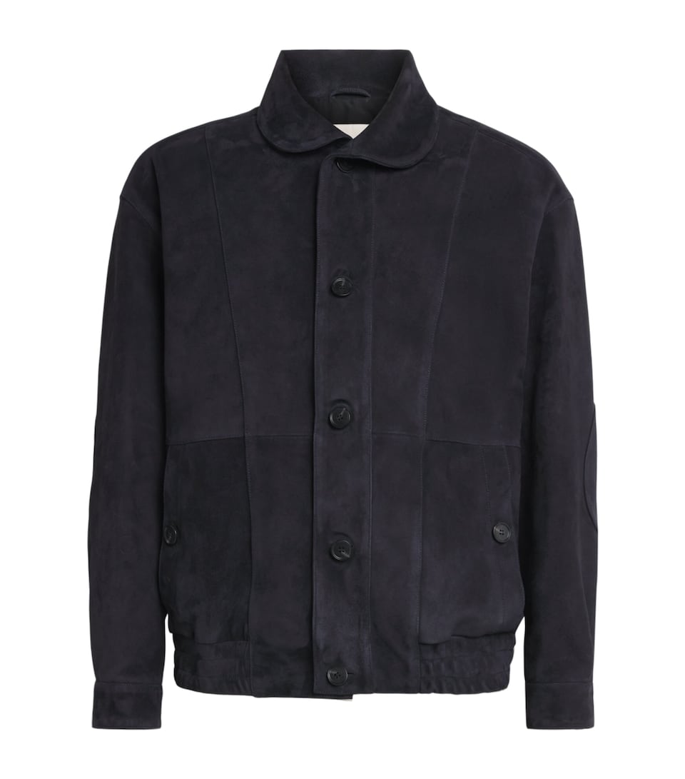 Arma Mens Lamb Suede Plato Jacket Dark Navy