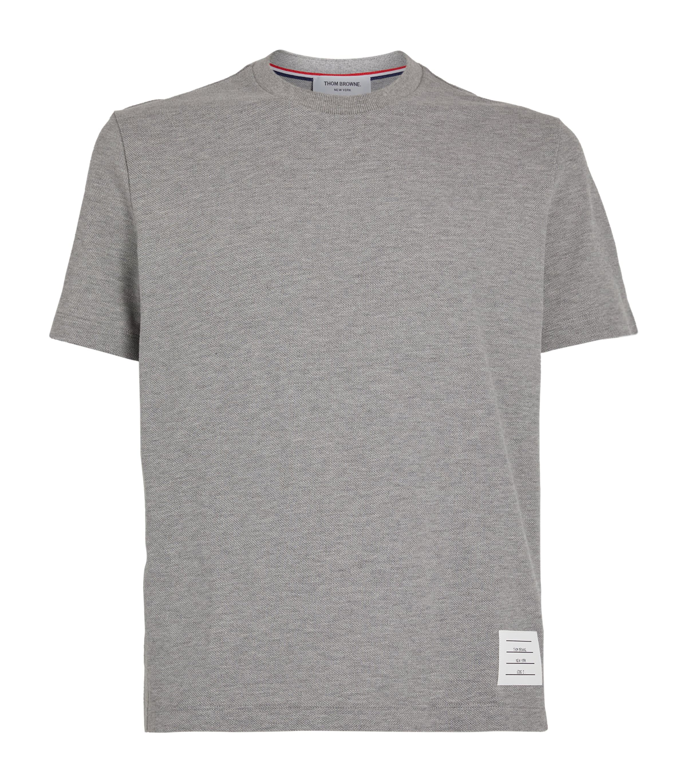 Thom Browne Mens 4-Bar Panel T-Shirt Lt Grey