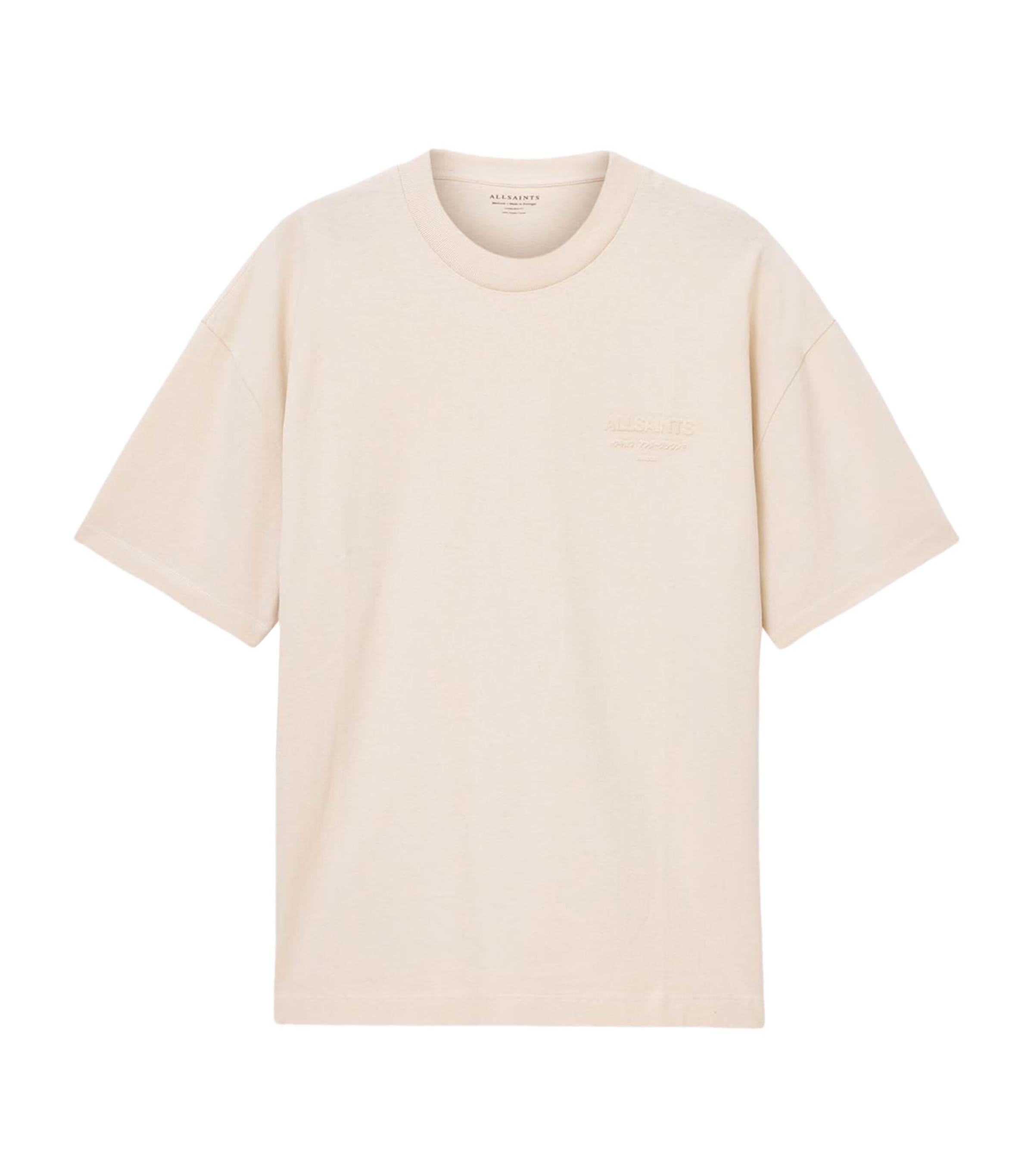 AllSaints Mens Organic Cotton Xander T-Shirt Muted White