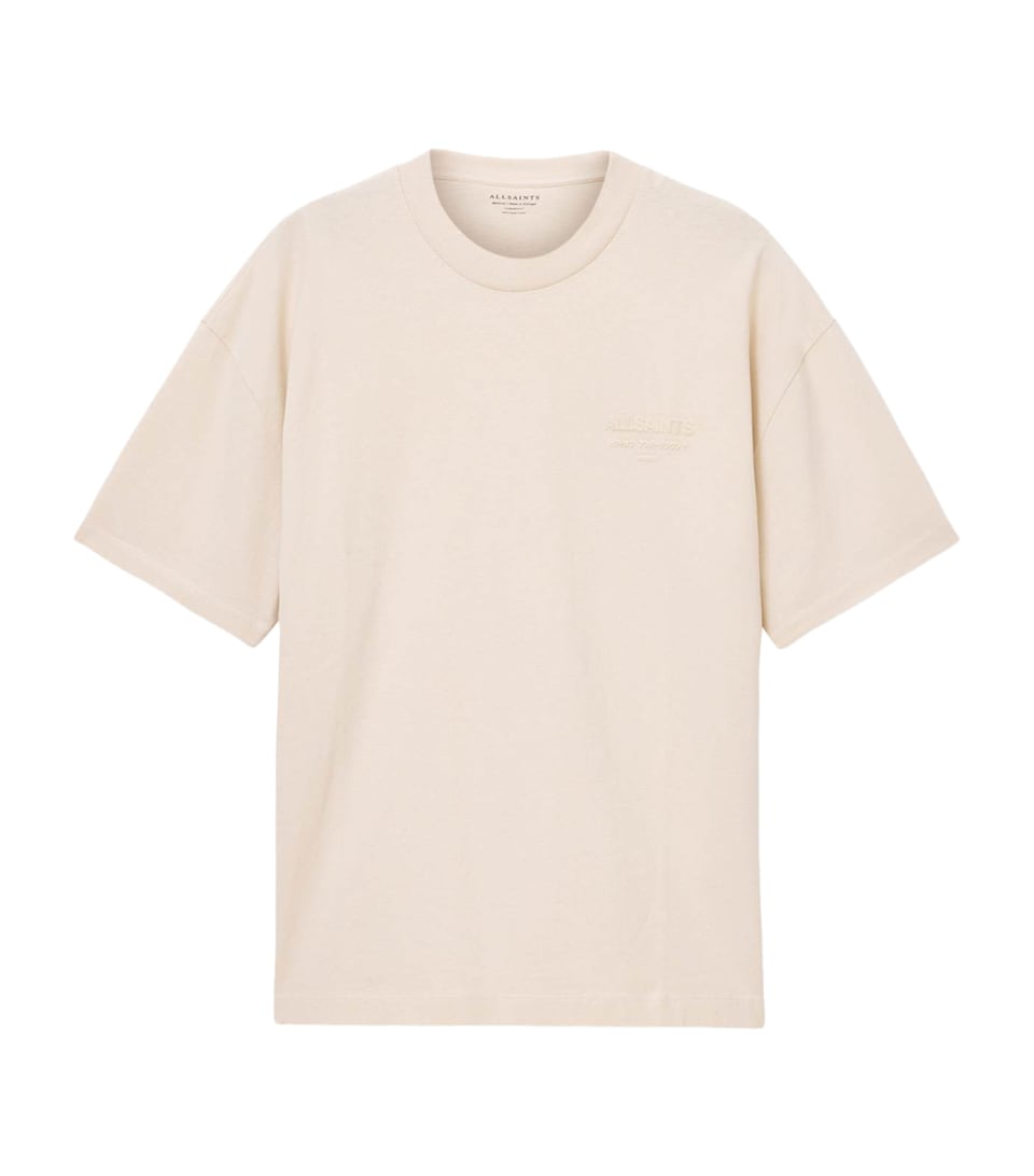 AllSaints Mens Organic Cotton Xander T-Shirt Muted White