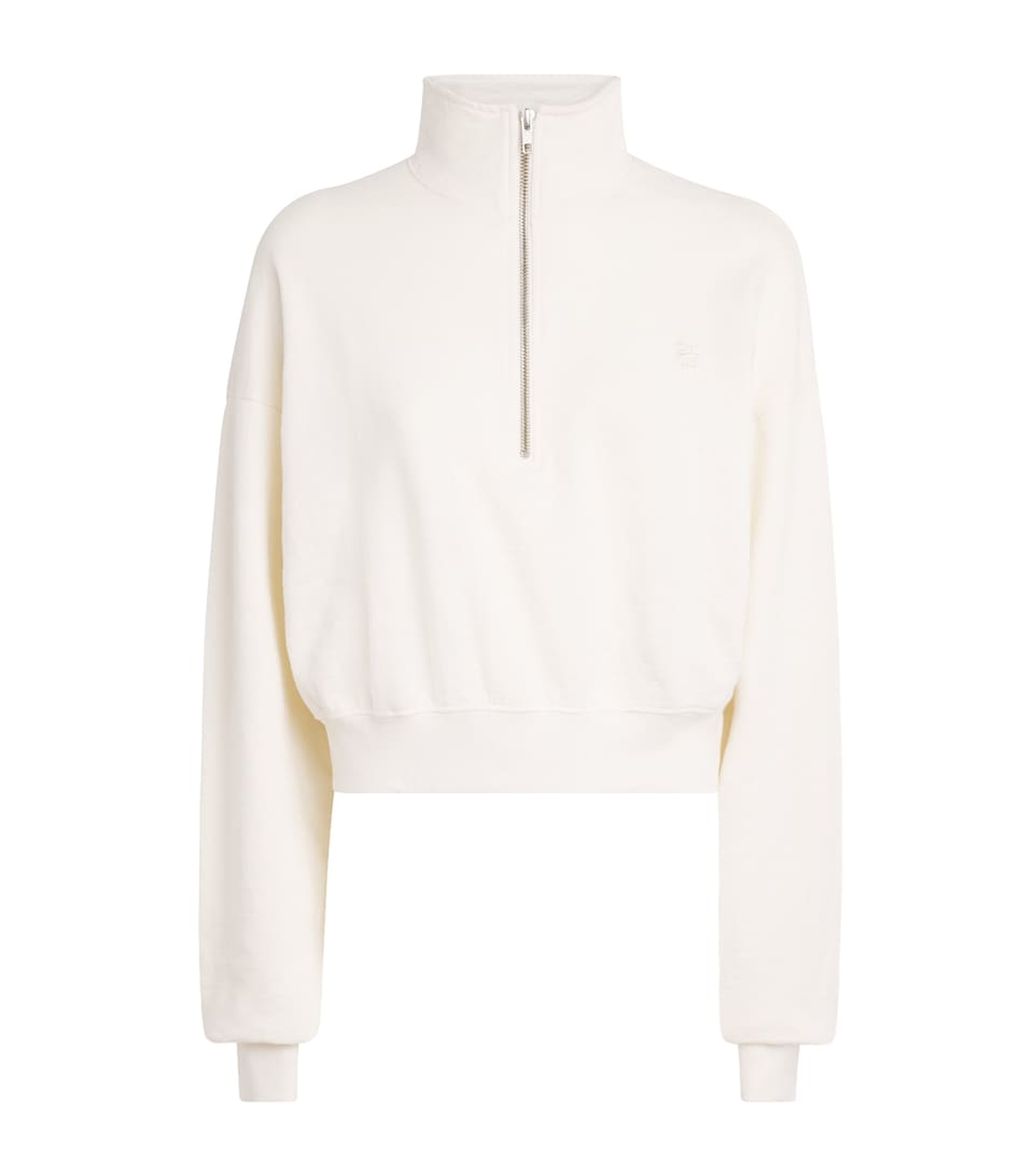 ÉTERNE Womens French Terry Cropped Sweatshirt Bone