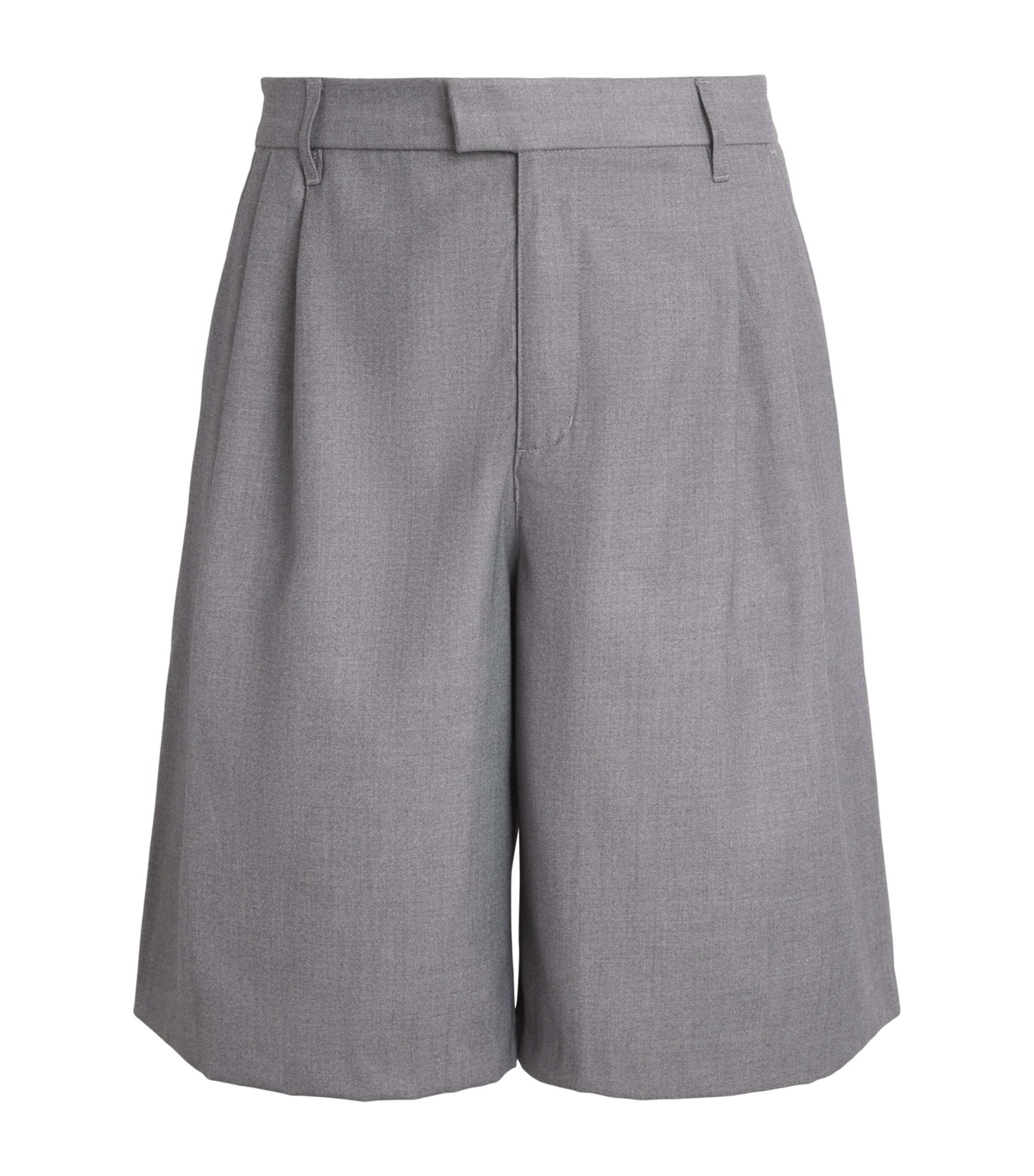 about:blank Mens Cotton Oversized Bermuda Shorts Light Grey