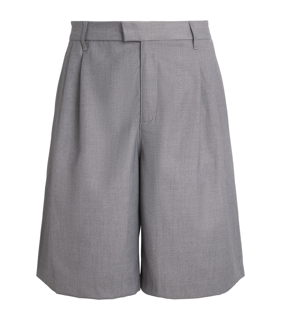 about:blank Mens Cotton Oversized Bermuda Shorts Light Grey