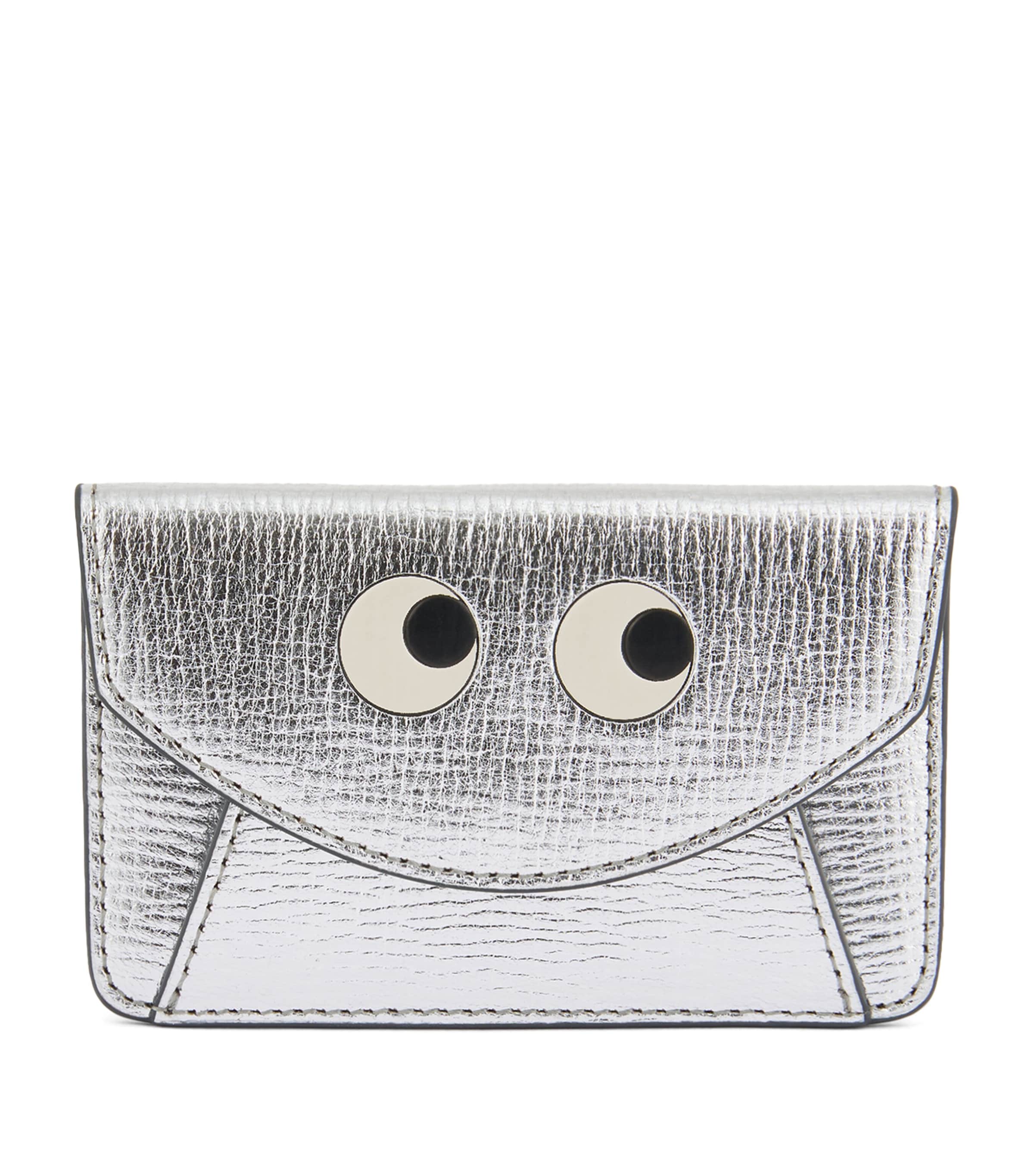 Metallic Leather Eyes Card Holder