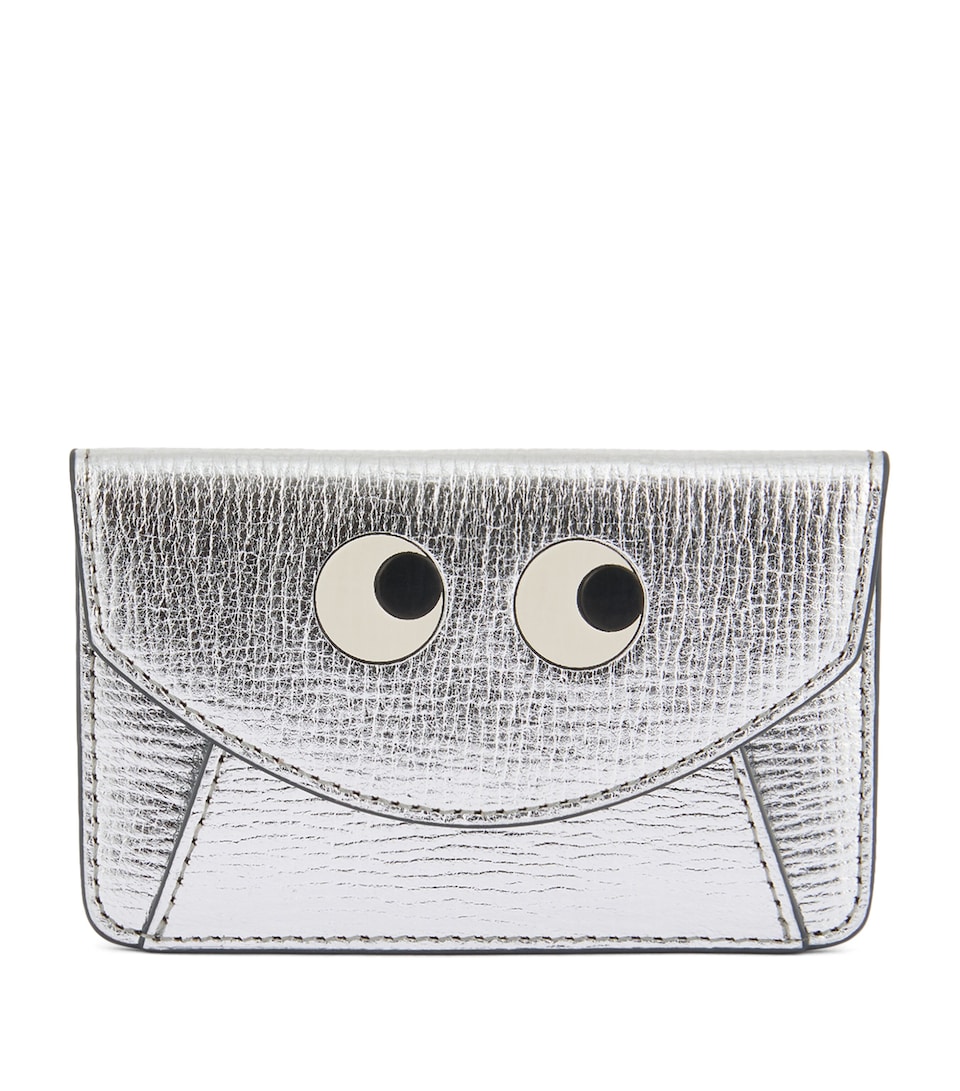 Metallic Leather Eyes Card Holder