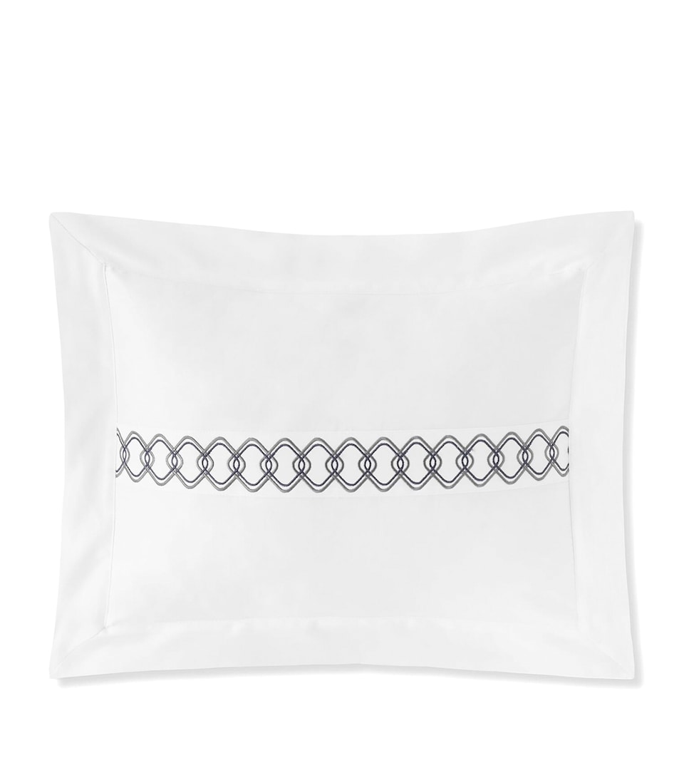 Amalia Cotton Ornato King Oxford Pillowcase Pair (50cm x 75cm) White/midnight