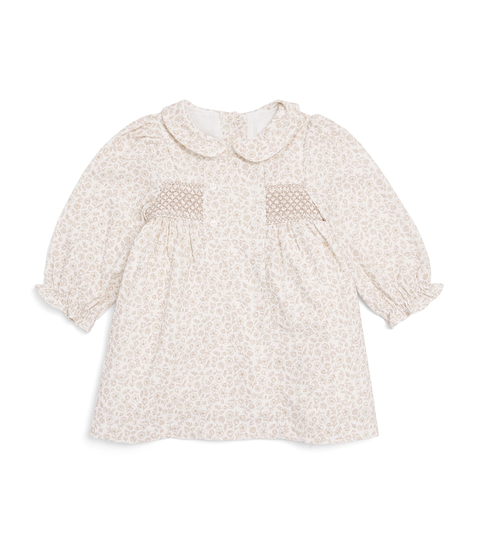 Patachou Cotton Printed Dress (0-24 Months) Beige Flwrs