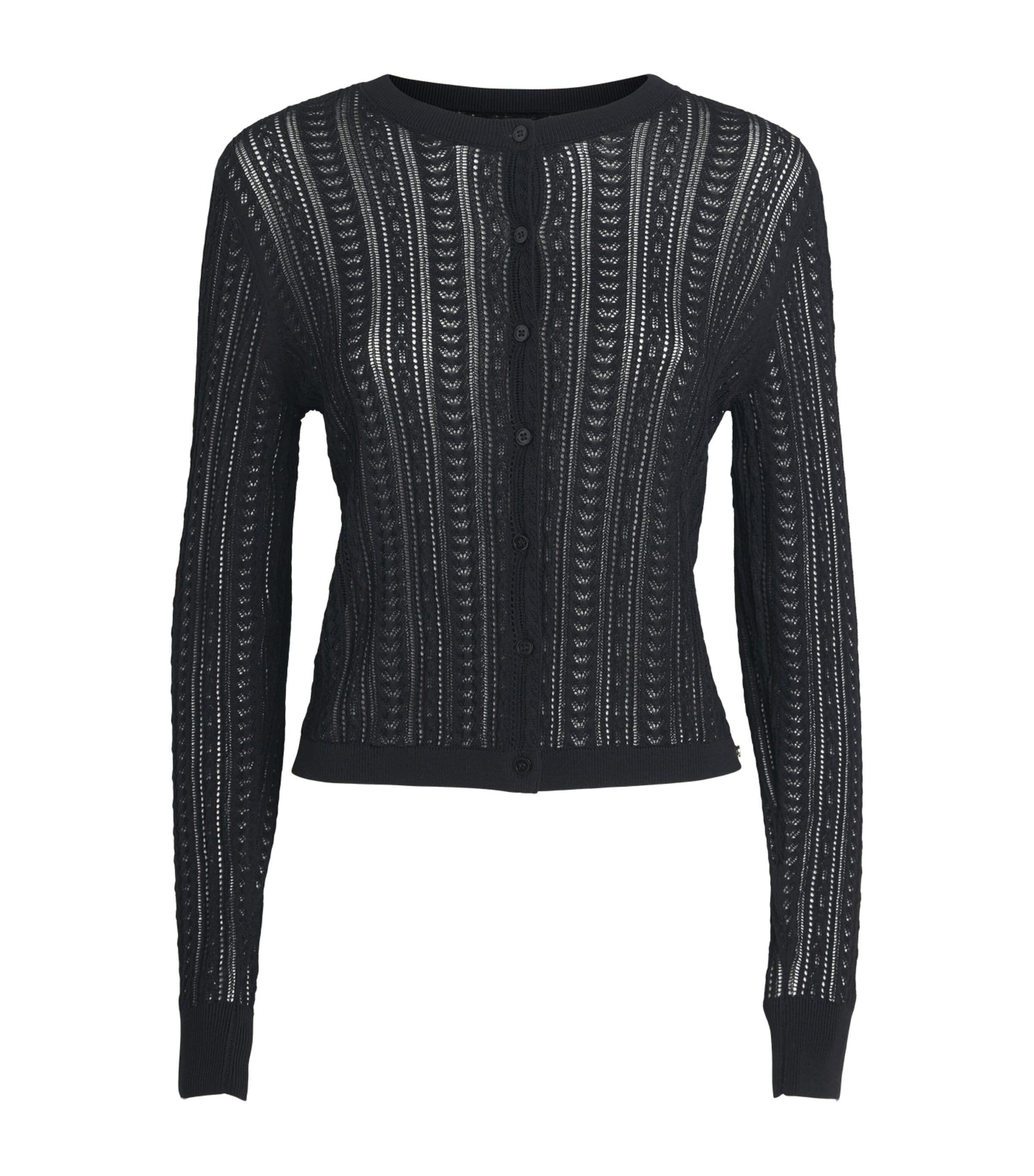 ANINE BING Womens Open-Knit Moni Cardigan Black