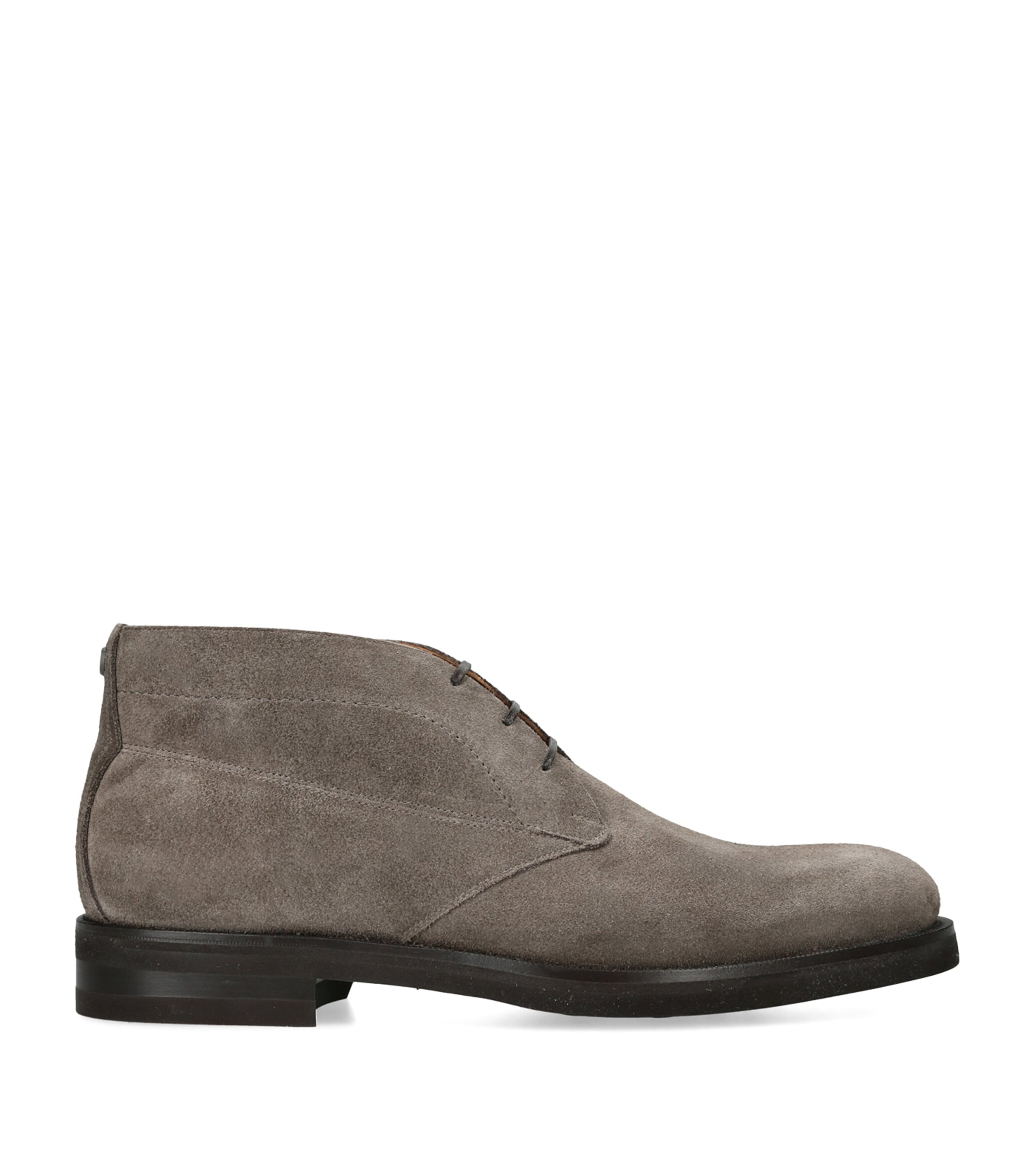 Salvatore Ferragamo Suede Settimo Ankle Boots Mid Brown