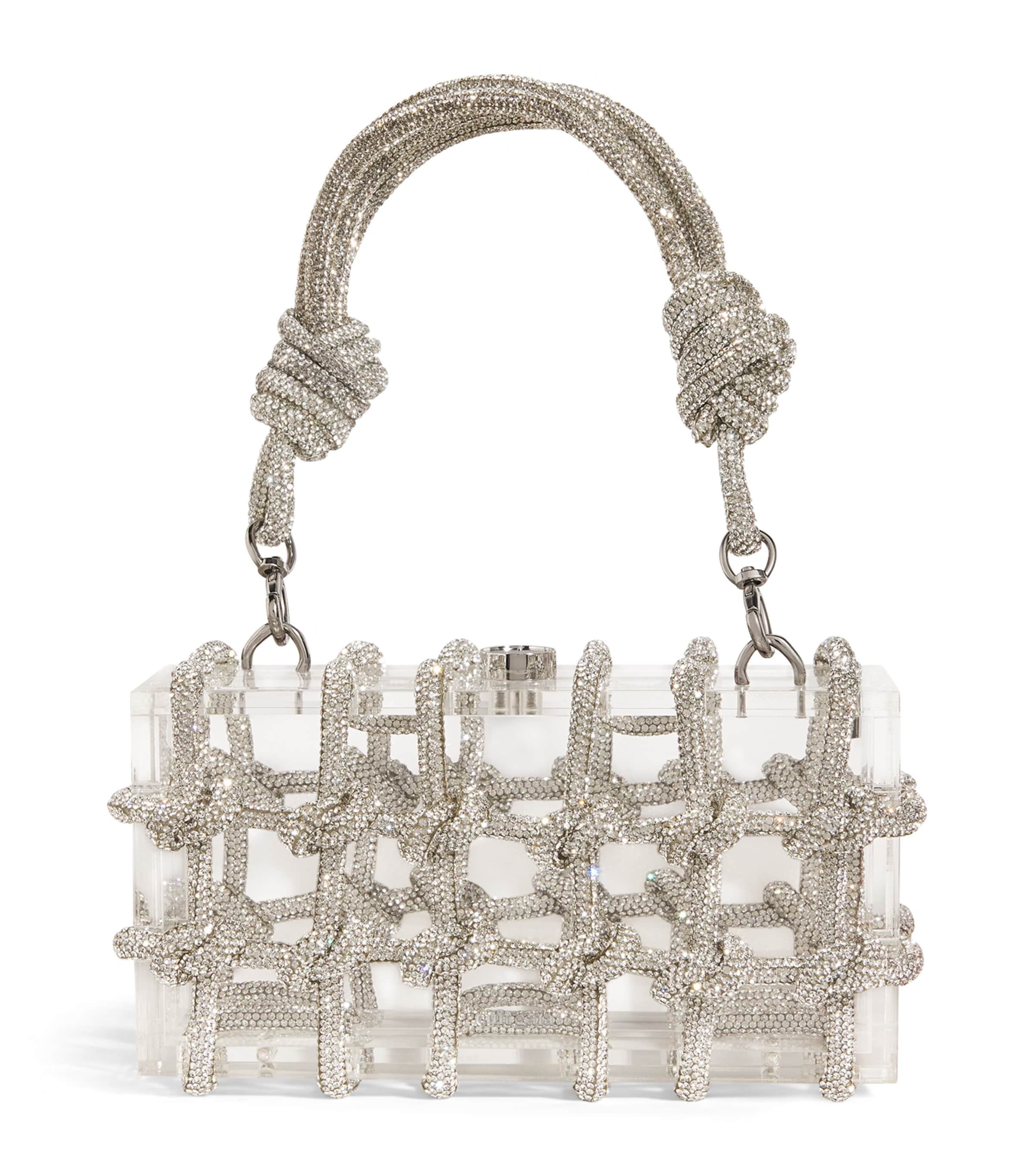 Cult Gaia Rhinestone Bess Shoulder Bag Clear