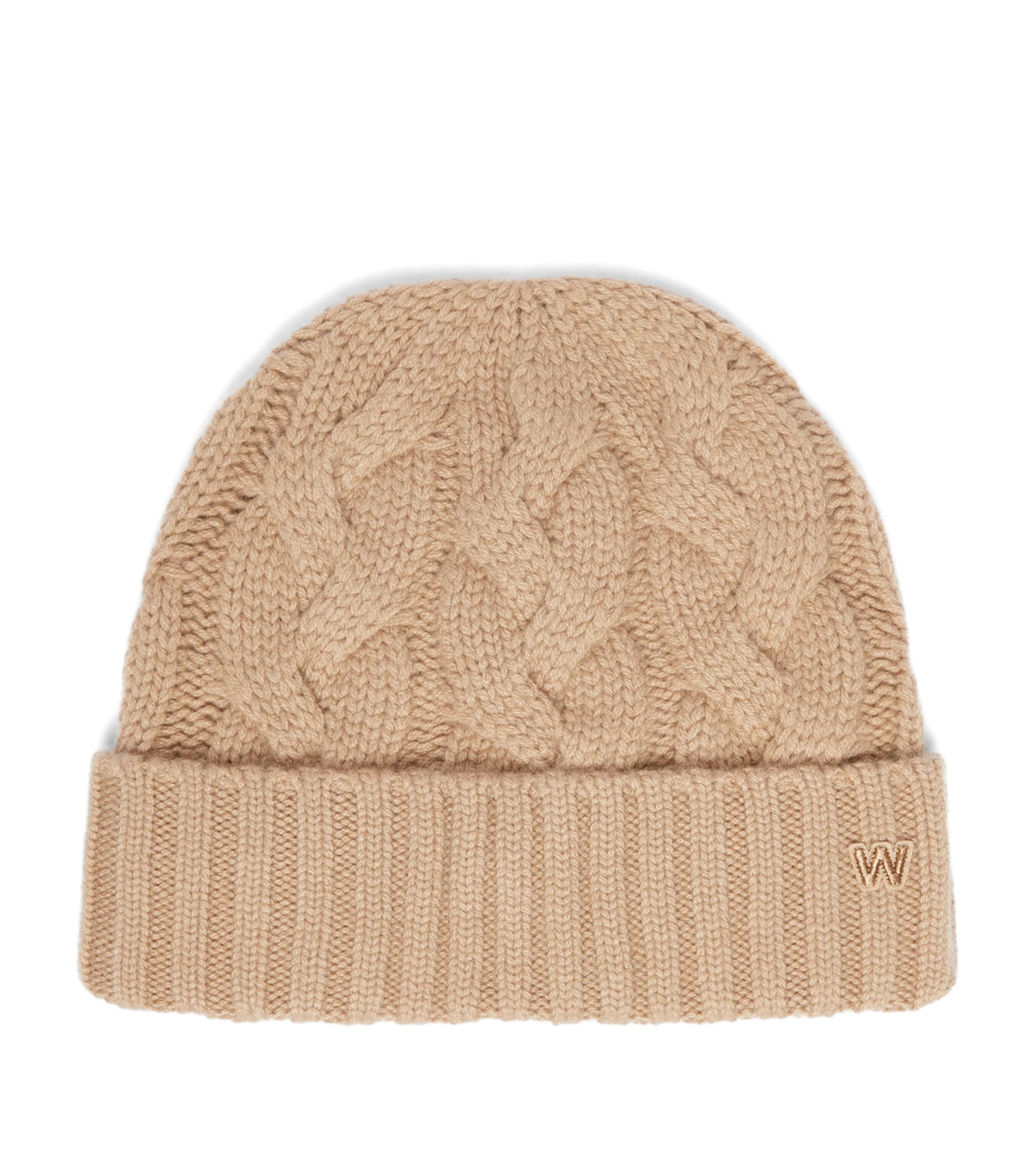 Weekend Max Mara Cashmere Logo Beanie Camel