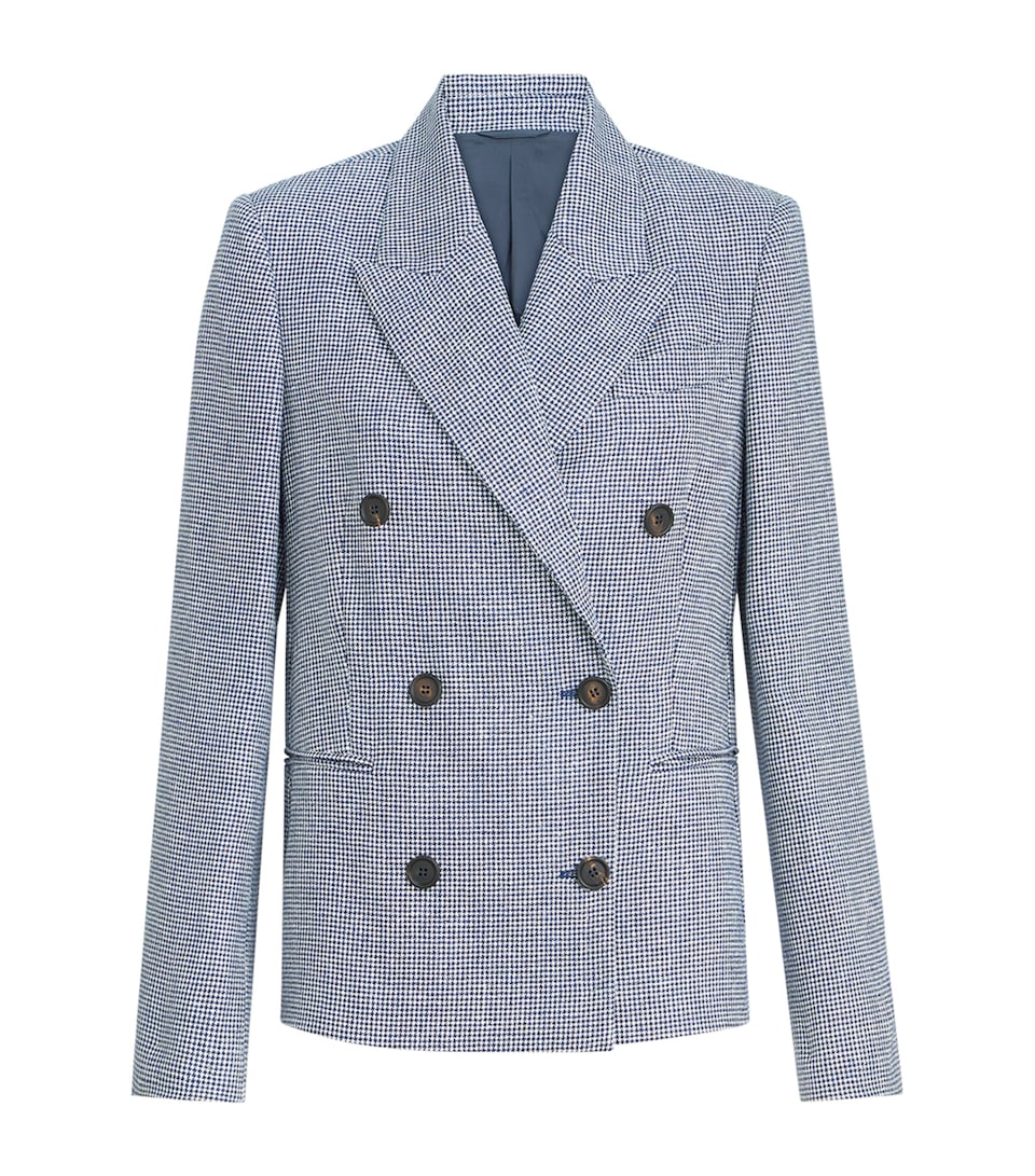Houndstooth Double-Breasted Blazer